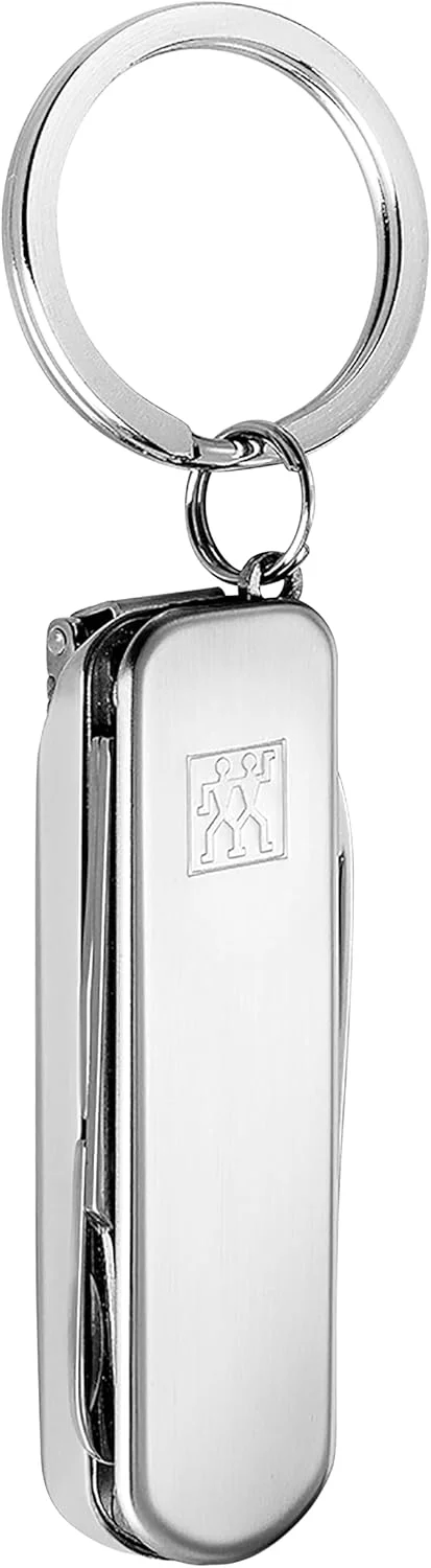 ابزار چندکاره ZWILLING با جاکلیدی، قیچی ناخن، ناخن گیر، سوهان ناخن در اندازه مسافرتی ساخته شده از استیل ضد زنگ، نقره ای، 60 میلی متر