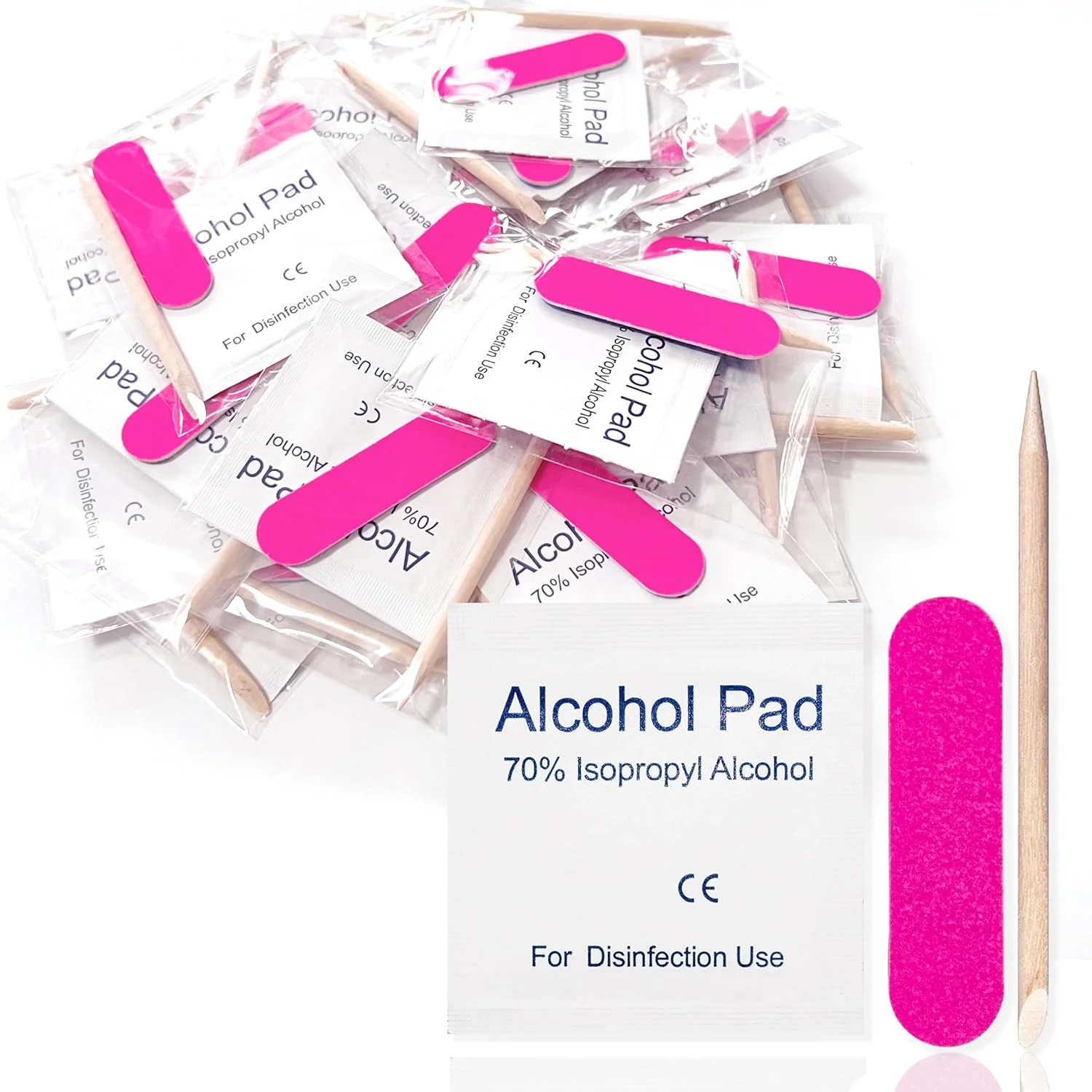 بسته 30 عددی کیت مانیکور یکبار مصرف، بسته بندی جداگانه، کیت آماده سازی ابزار طراحی ناخن 3 تکه شامل مینی سوهان ناخن، چوب کوتیکول، پد آماده سازی، 30 ست برای استفاده در سالن، منزل و مسافرت