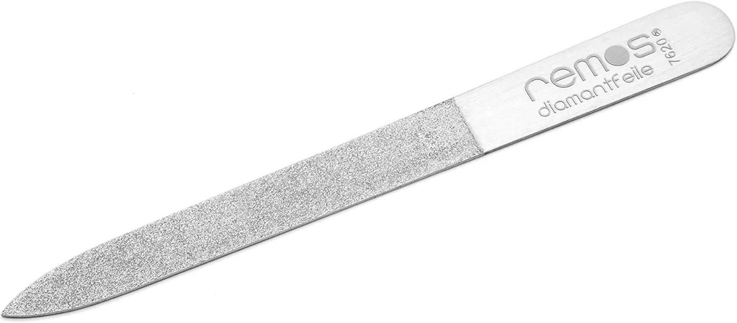 سوهان ناخن الماسه حرفه ای رِموس، ساخته شده از استیل ضد زنگ - یک طرفه ظریف و یک طرفه زبر، 10 سانتی متر