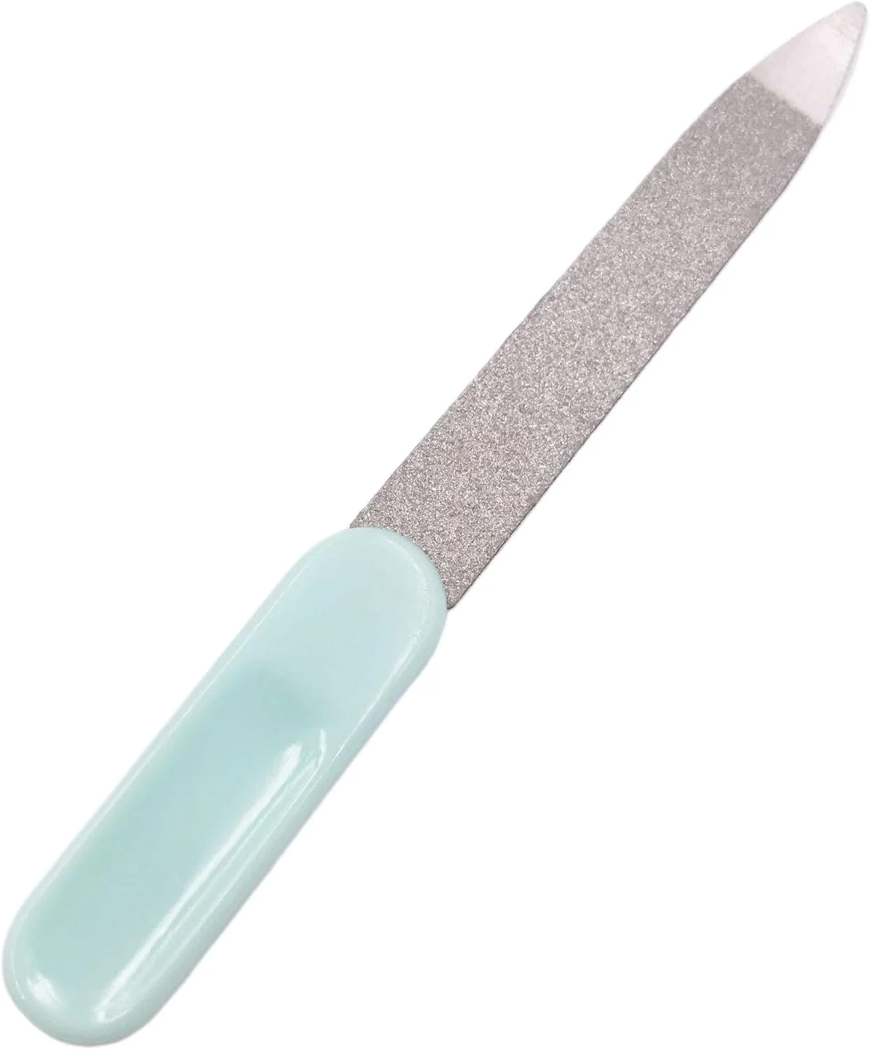 سوهان ناخن استیل ضد زنگ، سمباده دو طرفه حرفه ای، ست ابزار پولیش مانیکور پدیکور ناخن انگشتان دست و پا (آبی روشن)