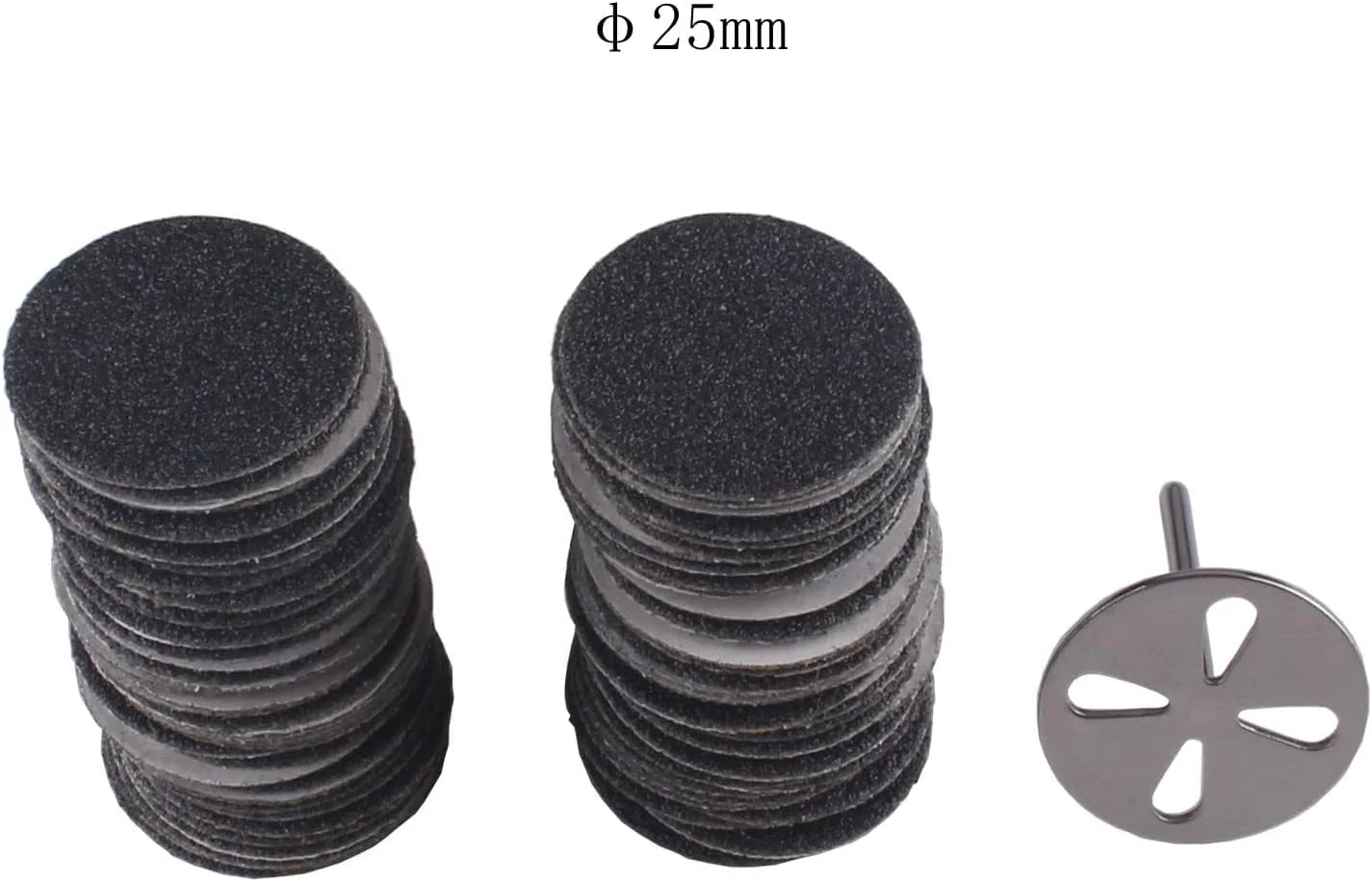 سوهان پا، ۱۰۰ عدد دیسک سمباده و ۱ عدد سری فلزی ناخن، دیسک سمباده پدیکور ۲۵ میلی متری، سوهان برقی پا، سوهان ناخن، درجه زبری ۸۰ (زبر)