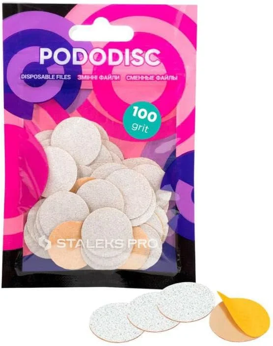 دیسک های سمباده ای چسبی STALEKS PRO Pododiscus 50x20 میلی متر برای دستگاه مانیکور و پدیکور تخصصی (دانه بندی 100)