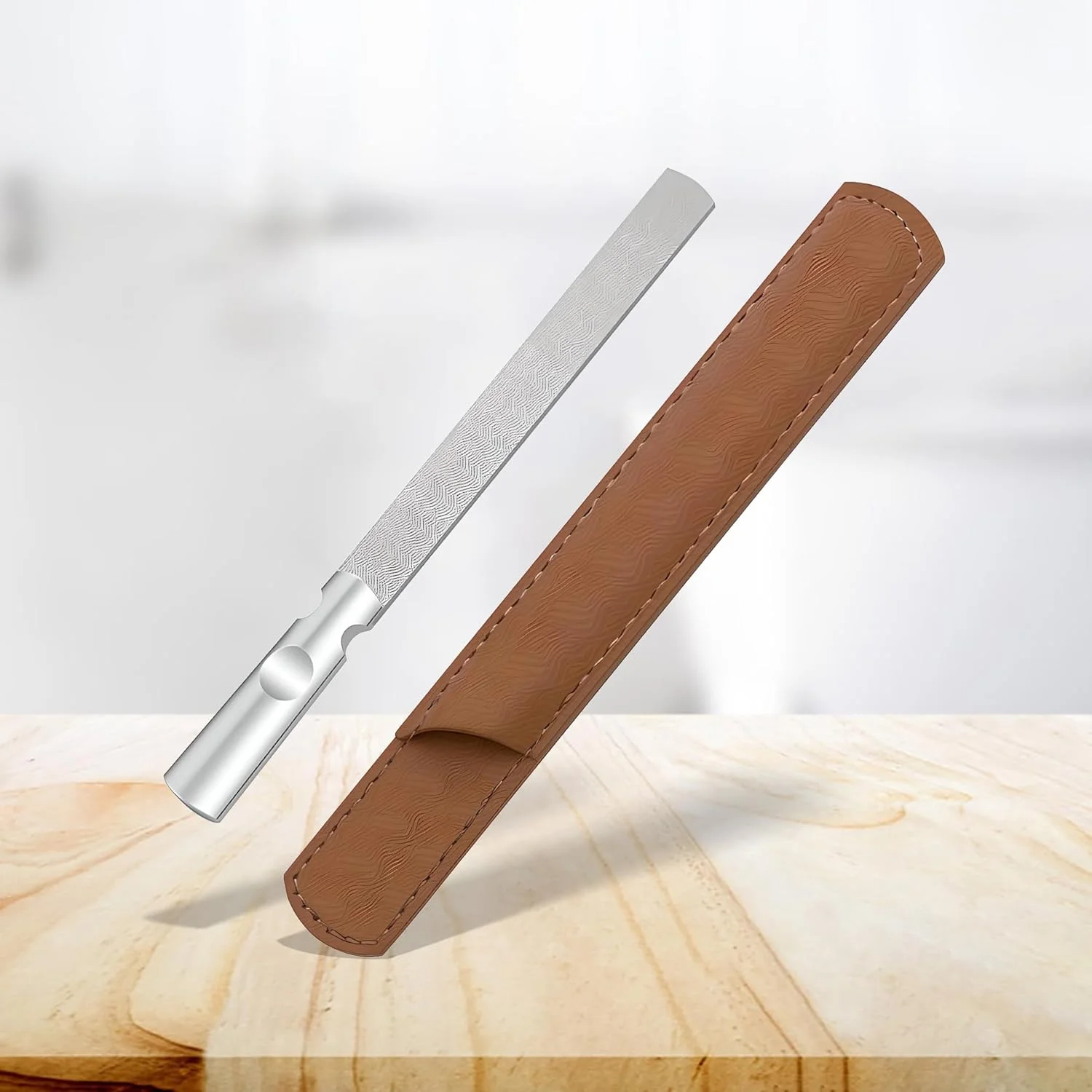 ست سوهان ناخن استیل ضد زنگ - شامل دسته ضد لغزش و جعبه چرمی، طراحی دو طرفه، مناسب برای همه، موثر برای مرتب کردن ناخن