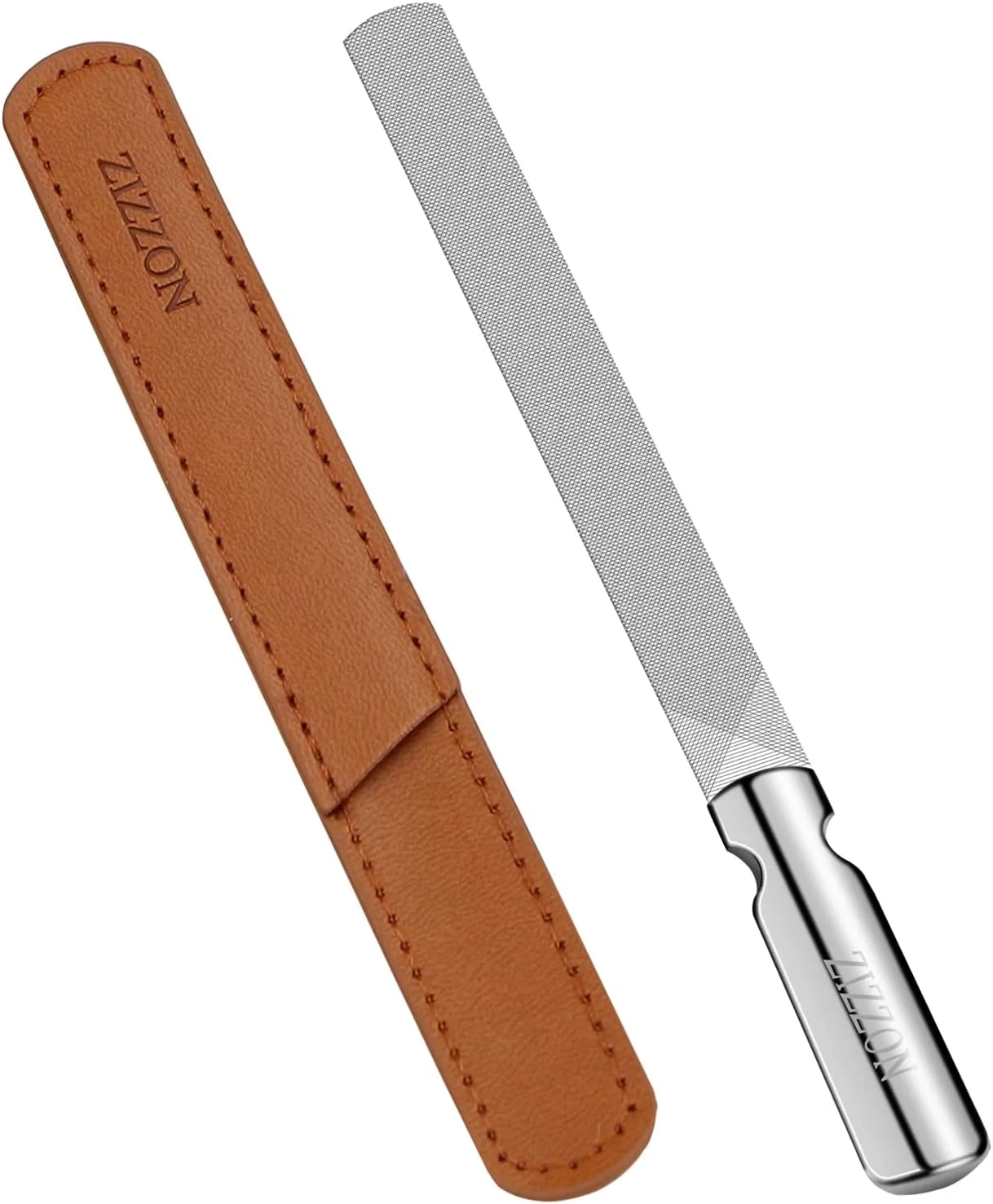 سوهان ناخن حرفه ای دو طرفه استیل ضد زنگ ZIZZON برای زنان و مردان، سوهان مانیکور بادوام و قابل استفاده مجدد برای ناخن های طبیعی، مناسب برای استفاده در منزل، سالن یا مسافرت