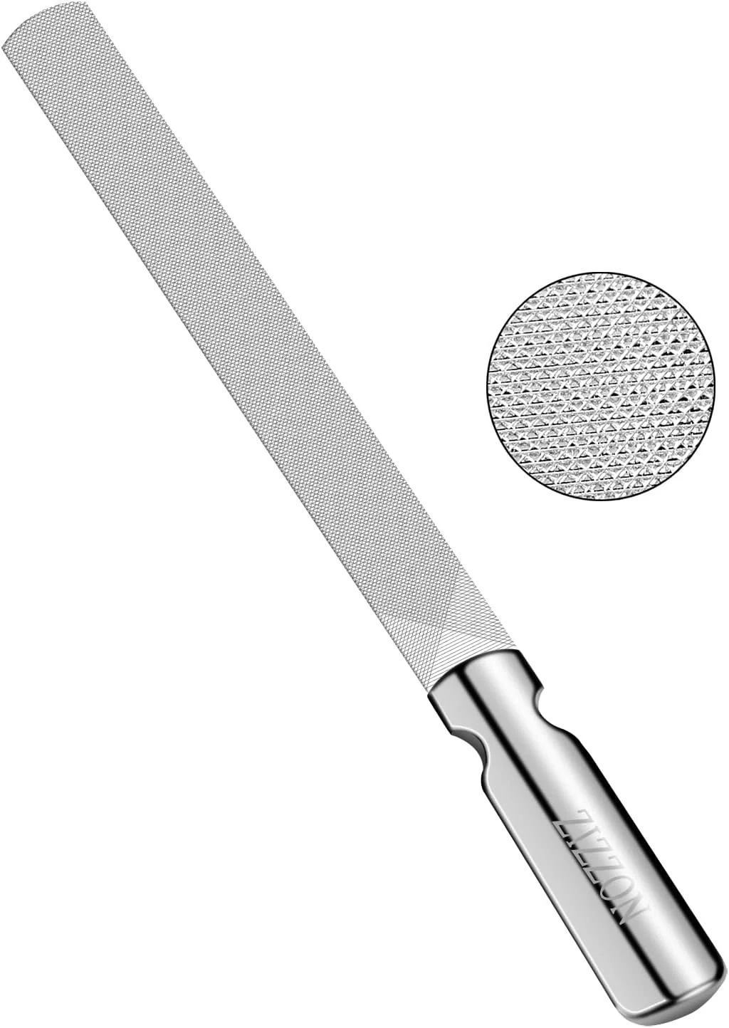 سوهان ناخن حرفه ای دو طرفه استیل ضد زنگ ZIZZON برای زنان و مردان، سوهان مانیکور بادوام و قابل استفاده مجدد برای ناخن های طبیعی، مناسب برای استفاده در منزل، سالن یا مسافرت