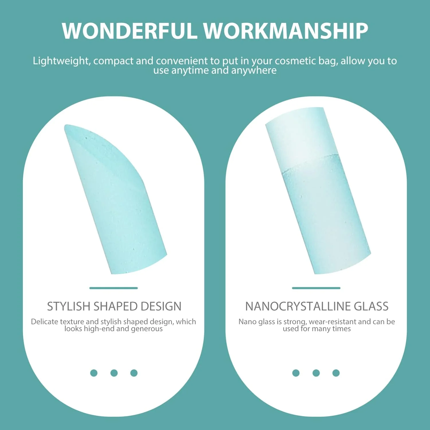 ابزار عقب‌راننده و از بین‌برنده پوست ناخن شیشه‌ای Healifty: 2 عدد سوهان ناخن شیشه‌ای دو طرفه، ابزار مانیکور و پدیکور برای مراقبت از پوست ناخن، آبی و صورتی