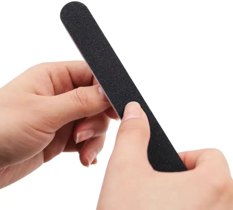 ۱۰ عدد سوهان ناخن مشکی حرفه ای دو طرفه با درجه زبری ۱۰۰/۱۸۰، سمباده ناخن، ابزار مانیکور مناسب برای استفاده در منزل و سالن