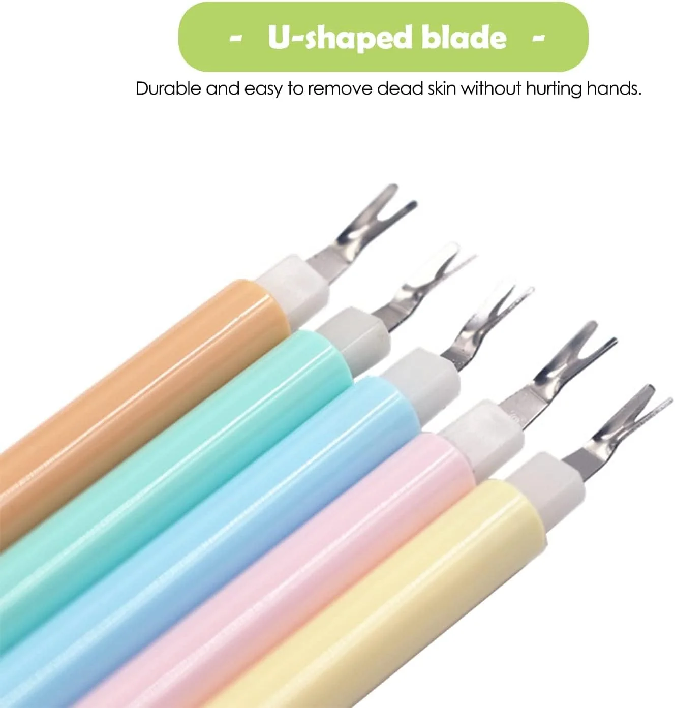 ابزار سوهان ناخن سنگ پا، پوشر عقب برنده کوتیکول، سوهان ناخن، ابزار لایه بردار استیل، قلم حکاکی و تیز کننده دو منظوره 5 عددی