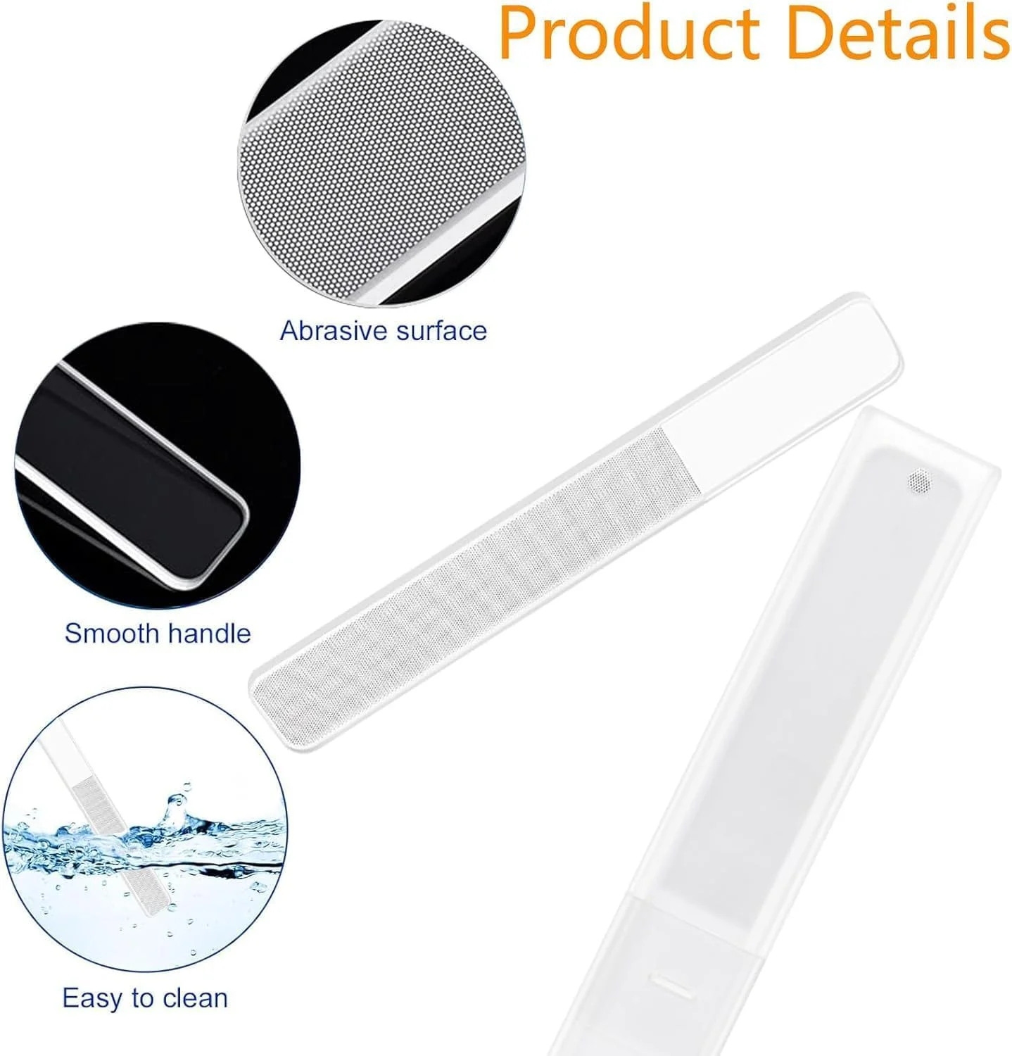 سوهان ناخن شیشه ای کریستالی 3 عددی، سوهان ناخن شیشه ای شفاف در جعبه، سوهان های شفاف برای ناخن های طبیعی، ابزار مانیکور، کیت ابزار مانیکور حرفه ای سالن برای زنان و دختران