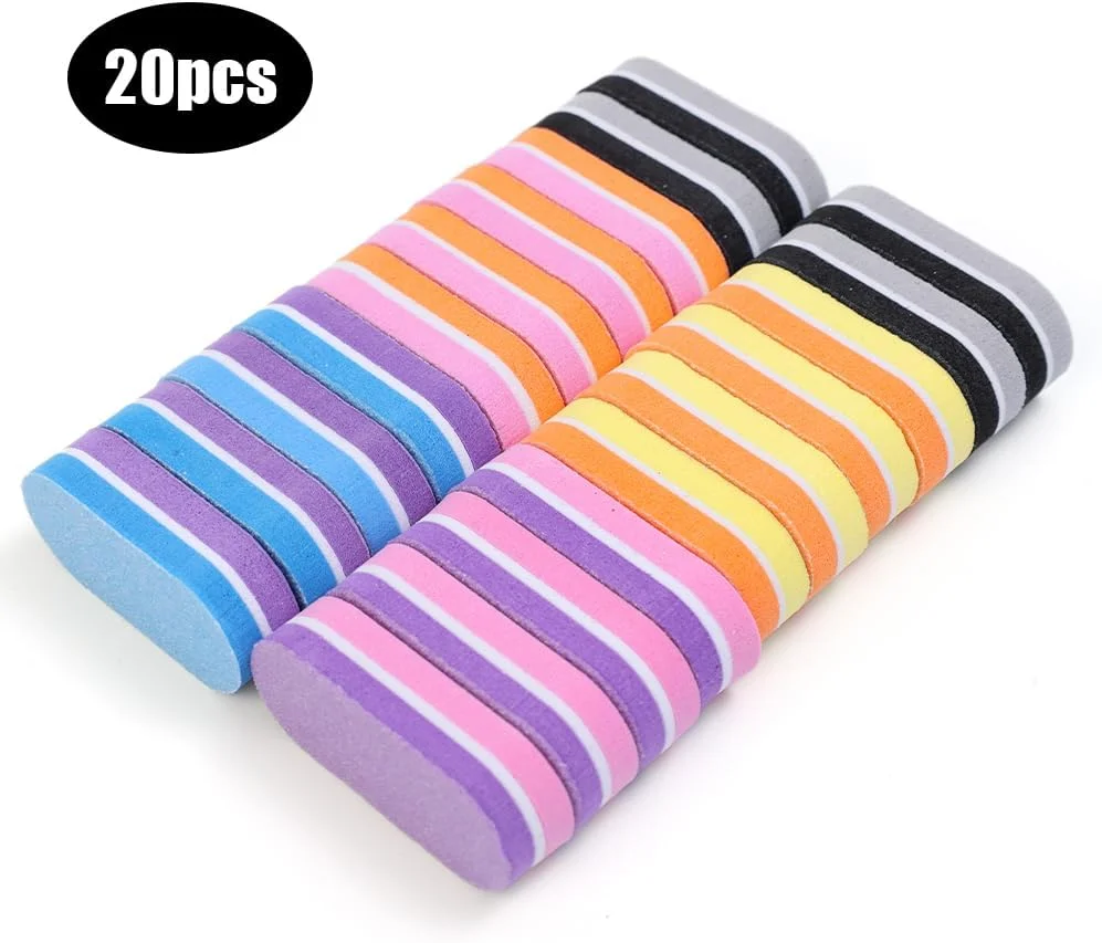 سوهان ناخن مینی دو طرفه، بلوک پولیش ناخن، بافر سمباده لاک ناخن اسفنجی رنگارنگ