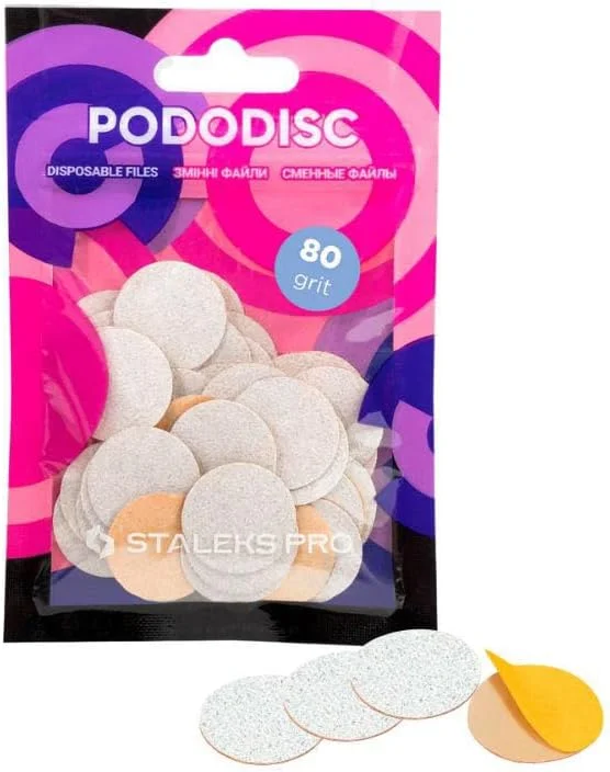 دیسک سمباده ای 50 عددی STALEKS PRO Pododisc سایز 20 میلی متر برای دستگاه های مانیکور و پدیکور (زبر 80)