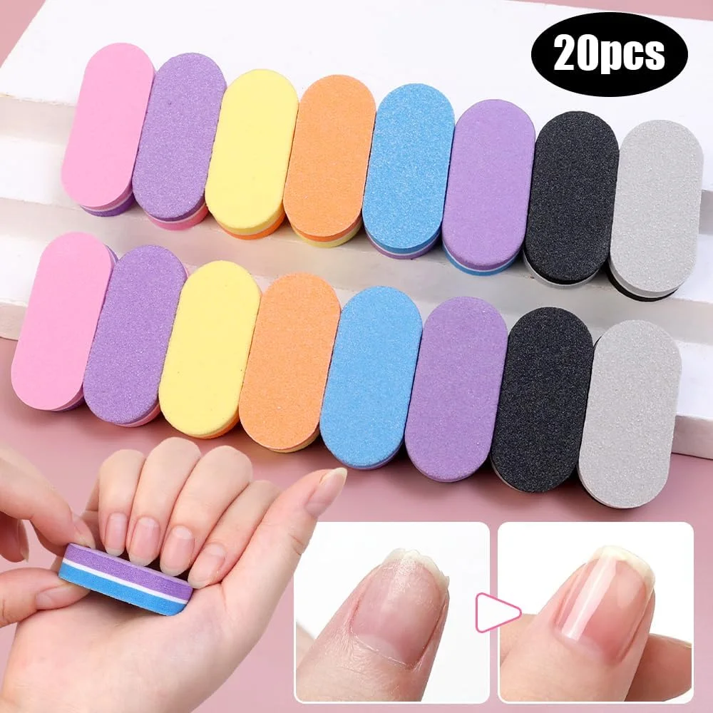 سوهان ناخن مینی دو طرفه، بلوک پولیش ناخن، بافر سمباده لاک ناخن اسفنجی رنگارنگ
