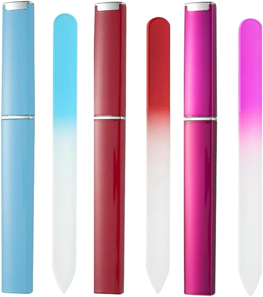 ست ۳ عددی ابزار مراقبت از ناخن، سوهان شیشه ای ناخن دو طرفه بدون بو به همراه کیف، مناسب برای دست و پا