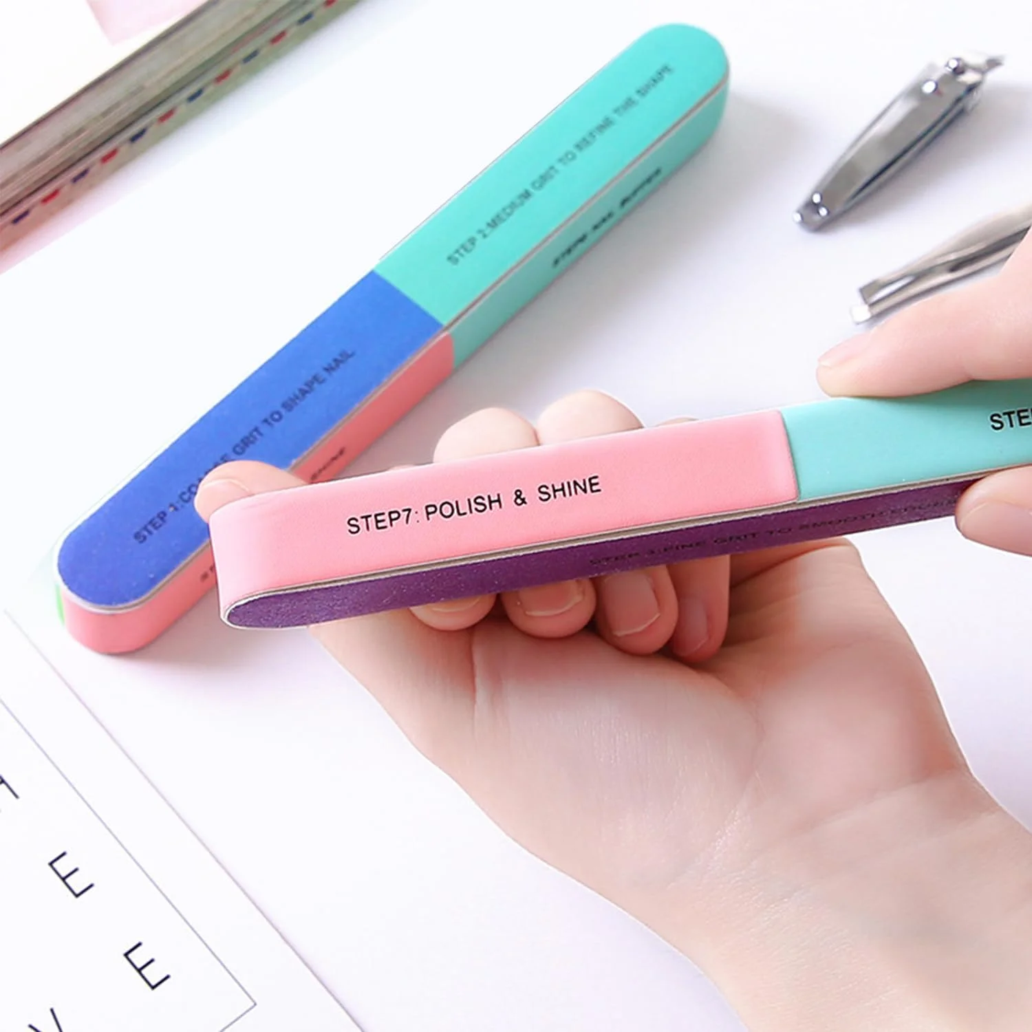 سوهان ناخن و بافر ناخن، سوهان ناخن چند طرفه و بافرهای قابل شستشو، کیت مانیکور مراقبت از ناخن مناسب استفاده در سالن و منزل