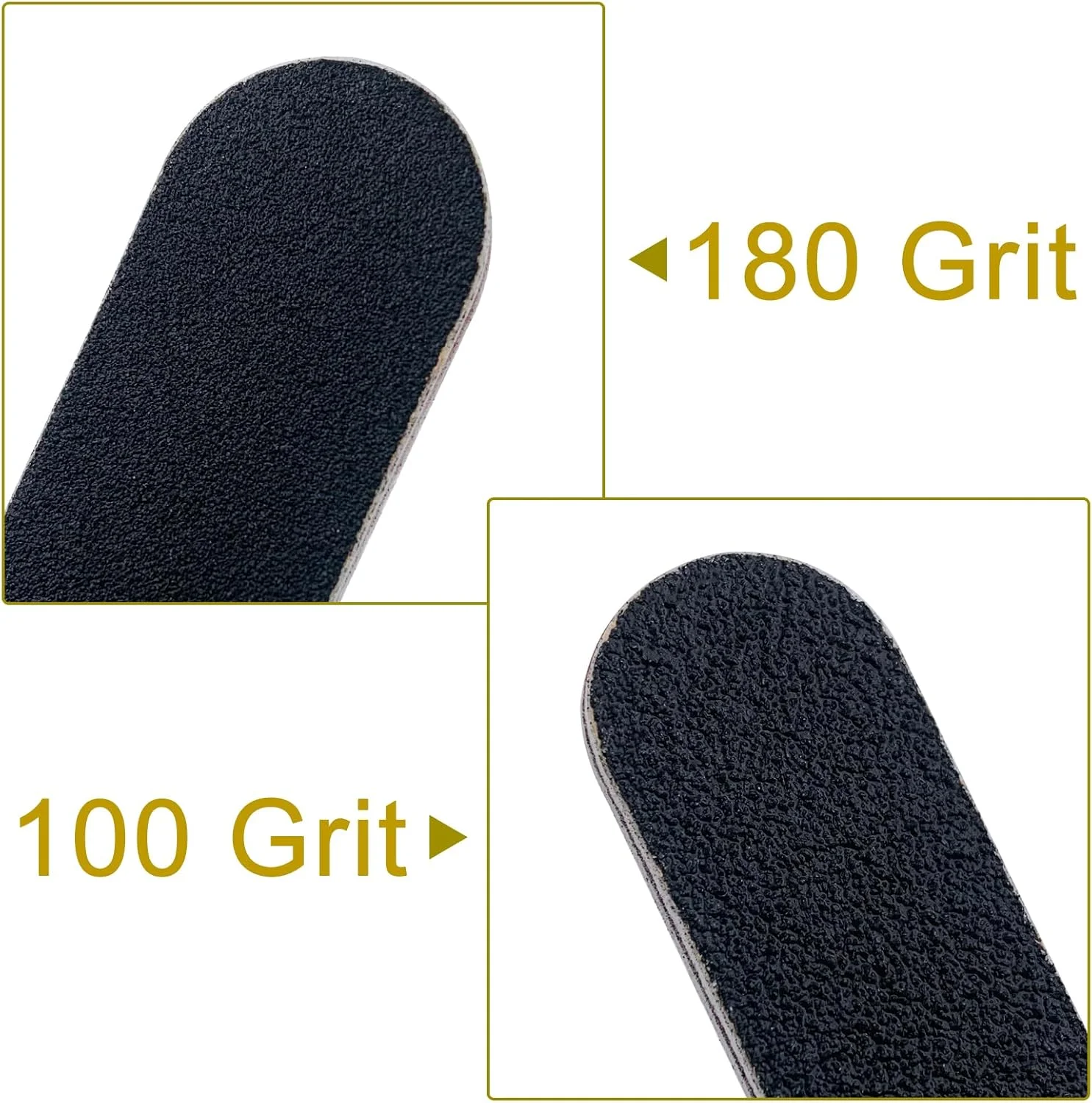 سوهان ناخن HugeSto، بسته 10 عددی، حرفه ای، دو طرفه، درجه زبری 100/180، سوهان سمباده ای، مشکی، ابزار مانیکور پدیکور و سوهان بافر ناخن