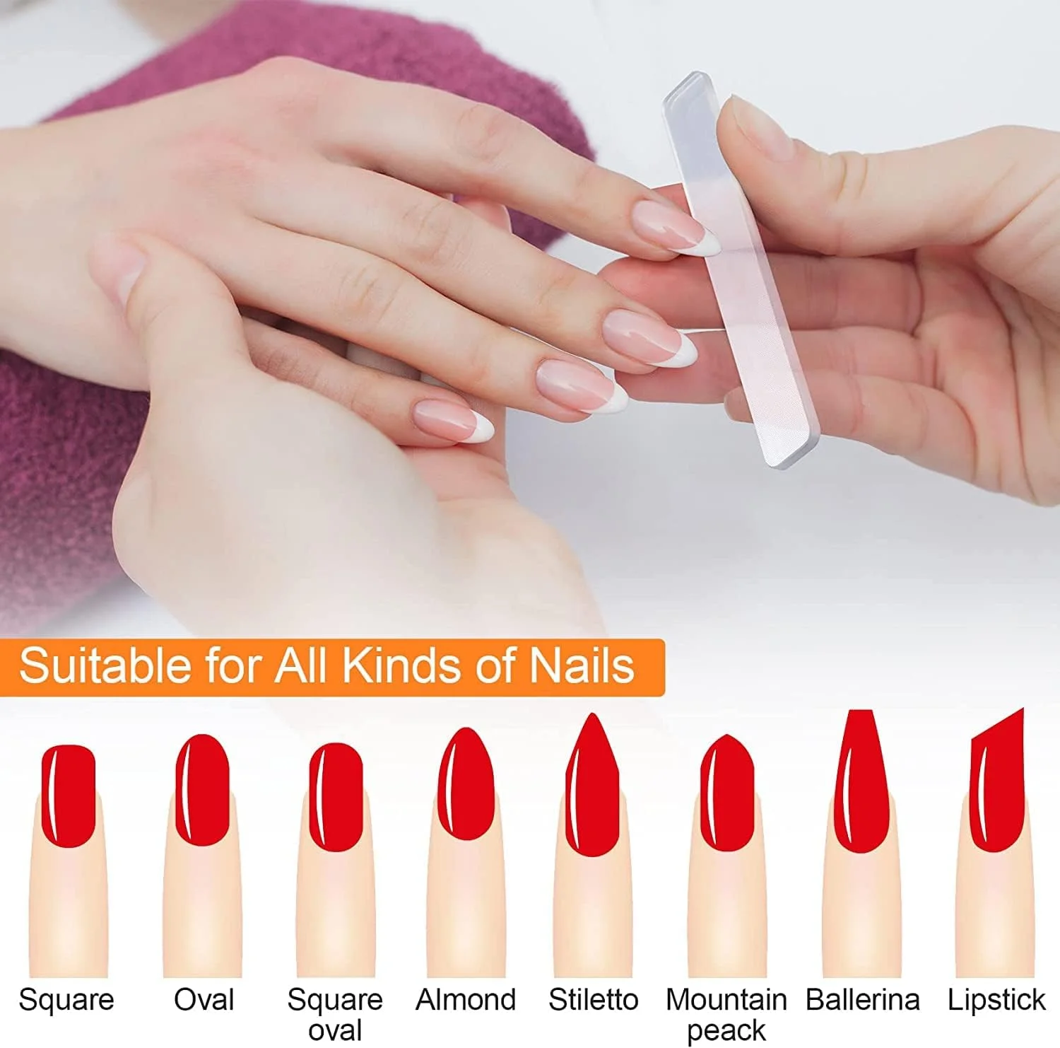 ست ۴ عددی براق کننده ناخن شیشه ای، سوهان ناخن برای ناخن های طبیعی، بافرهای نانو، پولیش ناخن کریستالی، کیت ابزار مانیکور حرفه ای مراقبت از اکریلیک