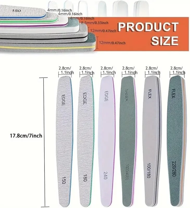 سوهان ناخن و بافر ناخن، سوهان و بافر برای ناخن، سمباده ناخن، کیت سوهان و براق کننده ناخن، بلوک بافر ناخن درجه زبری 100/180، سوهان ناخن انگشت (سبز روشن)