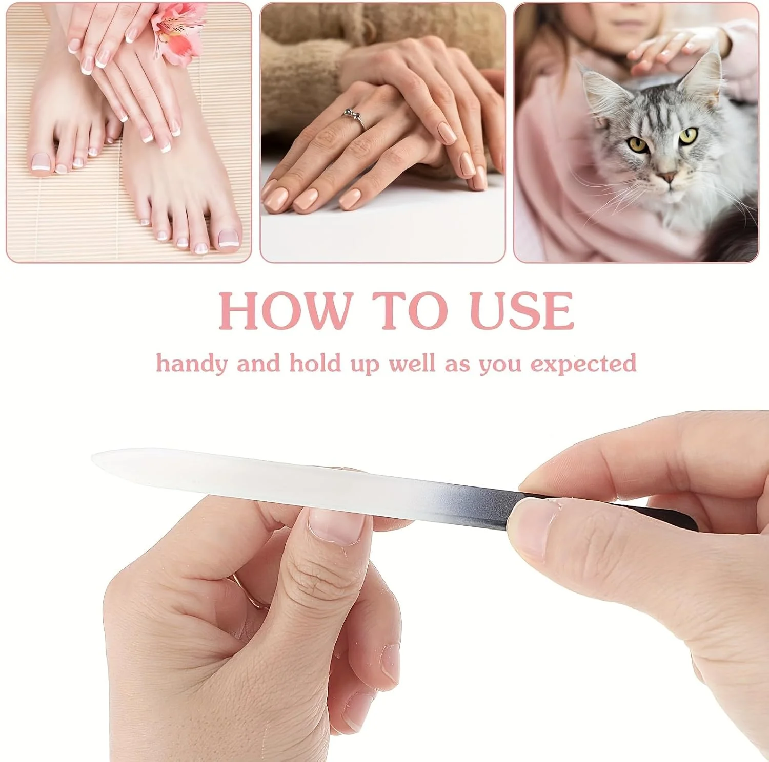 سوهان ناخن شیشه ای مشکی برای مانیکور، فرم دادن و پولیش ناخن