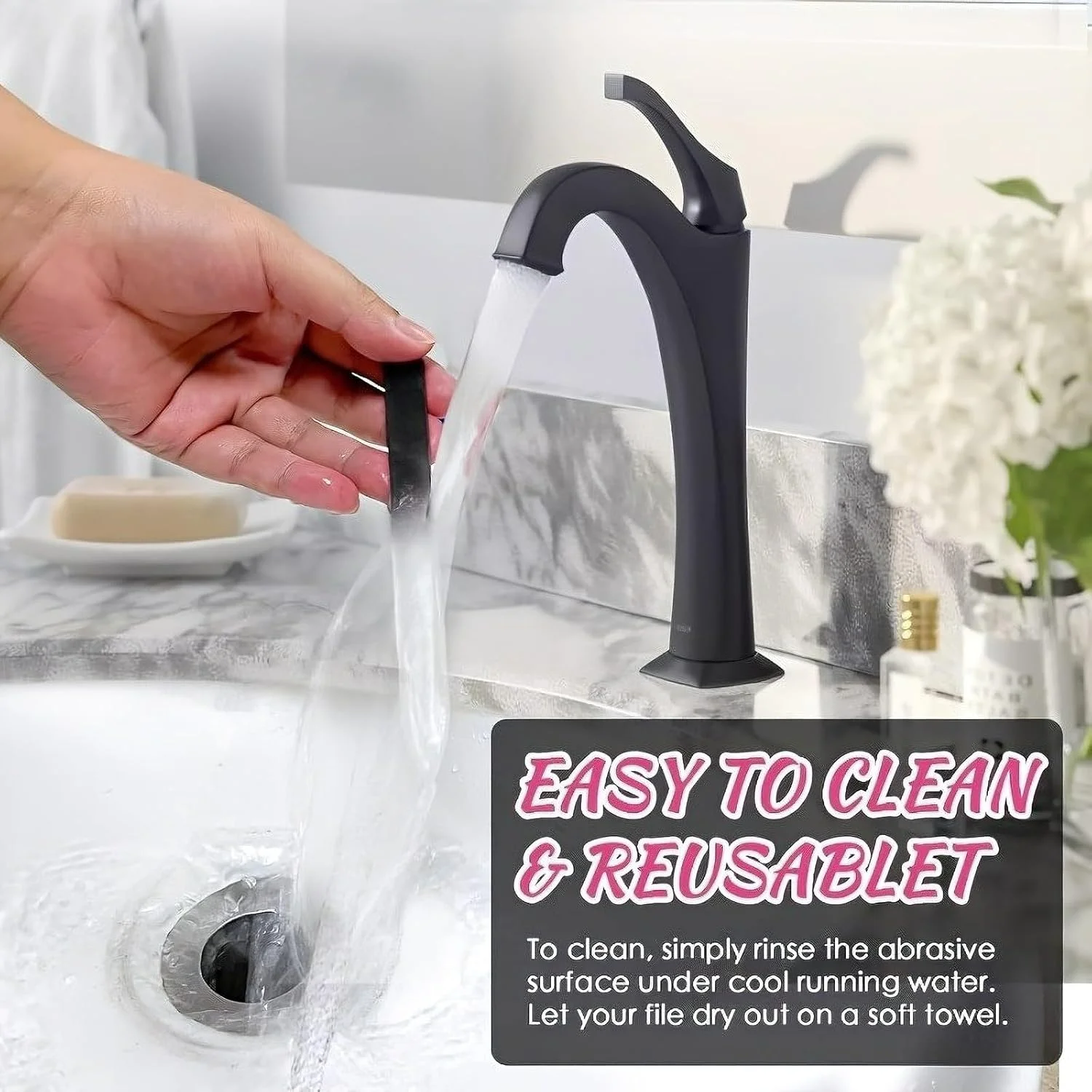 سوهان ناخن شیشه ای مشکی برای مانیکور، فرم دادن و پولیش ناخن