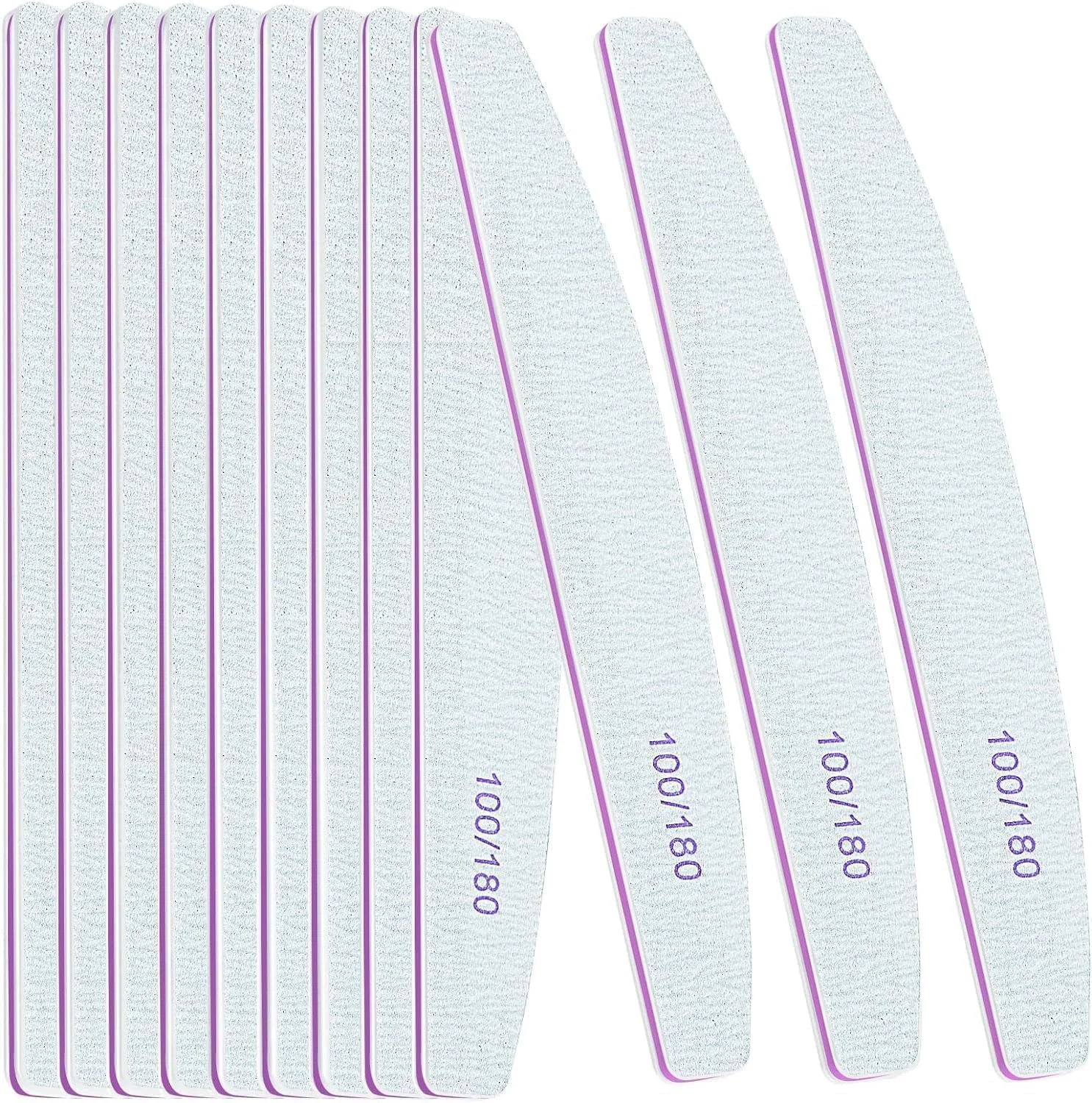 سوهان ناخن حرفه ای 12 عددی McMola، درجه زبری 100/180، سوهان بافر ناخن دو طرفه، ابزار مانیکور برای خانه و سالن (سفید) سوهان ناخن حرفه ای 12 عددی McMola، درجه زبری 100/180، سوهان بافر ناخن دو طرفه، ابزار مانیکور برای خانه و سالن (سفید)