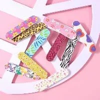 ۱۰ عدد سوهان ناخن مینی دو طرفه، ابزار مراقبت از ناخن رنگارنگ برای شکل دهی دقیق، طرح تصادفی