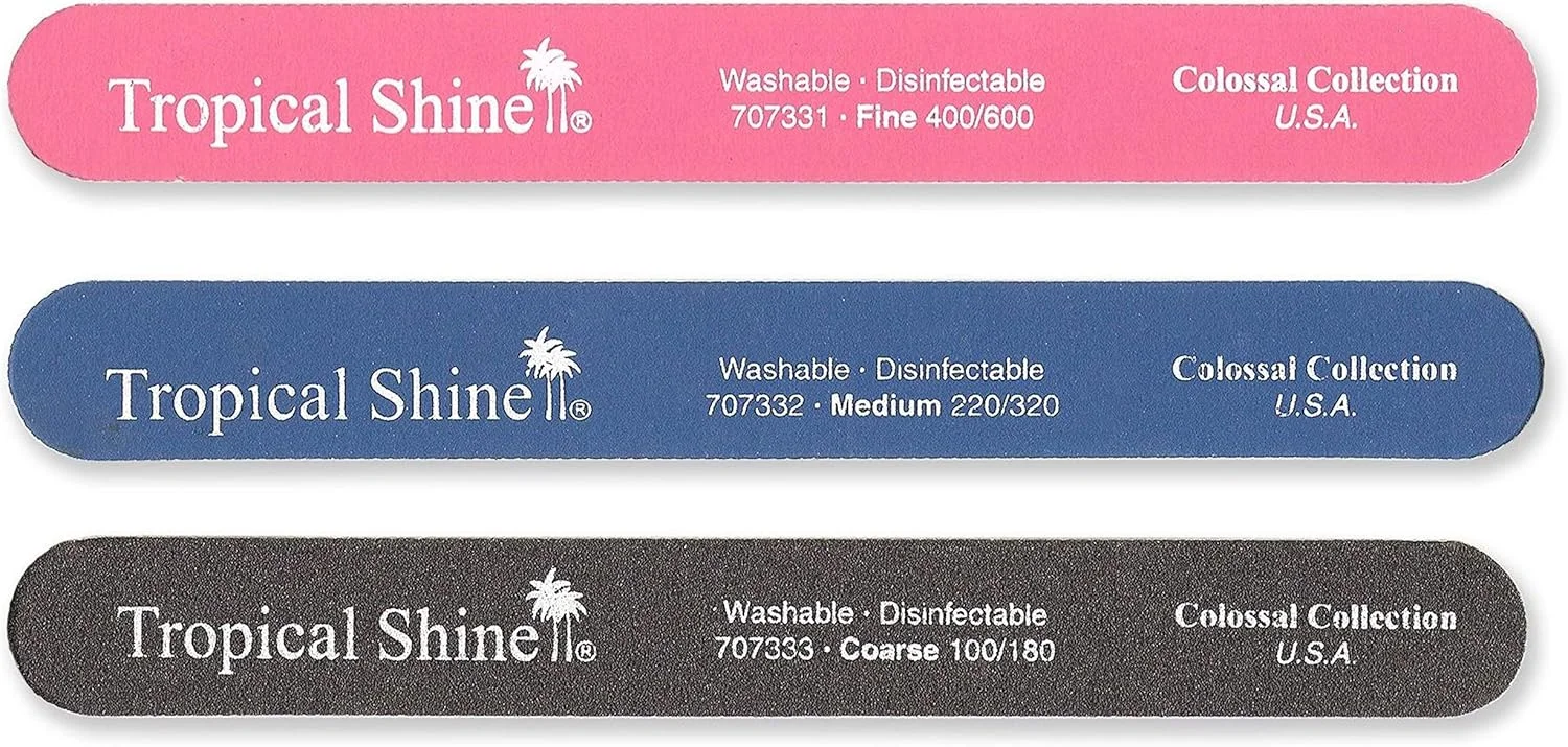 سوهان ناخن تروپیکال شاین 8.5 اینچی برای ناخن های طبیعی و اکریلیک. 3 عدد.