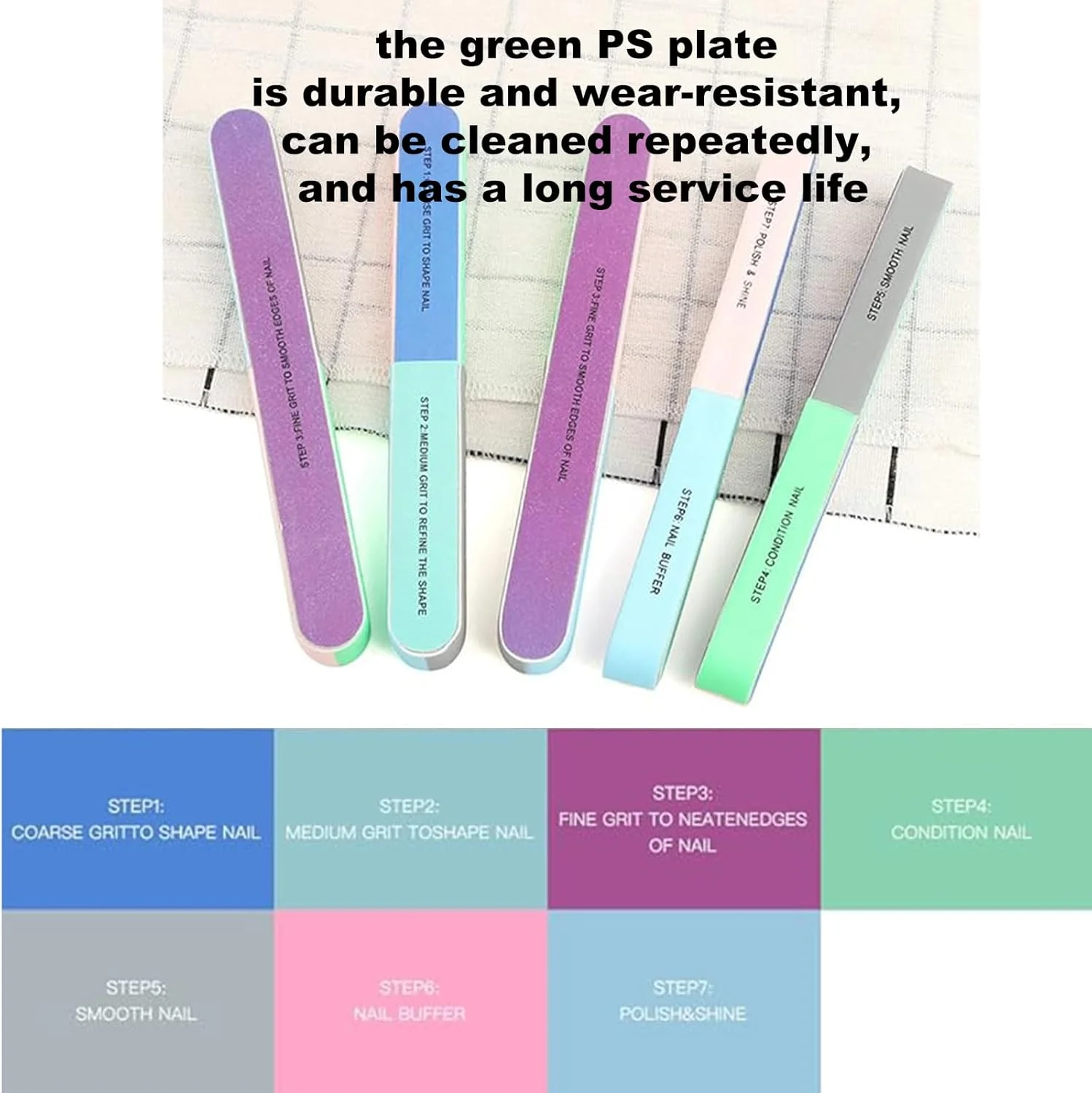 مجموعه ۱۲ عددی سوهان ناخن چند سطحی، ابزار مراقبت از ناخن، مناسب استفاده حرفه ای در منزل، سالن و مسافرت