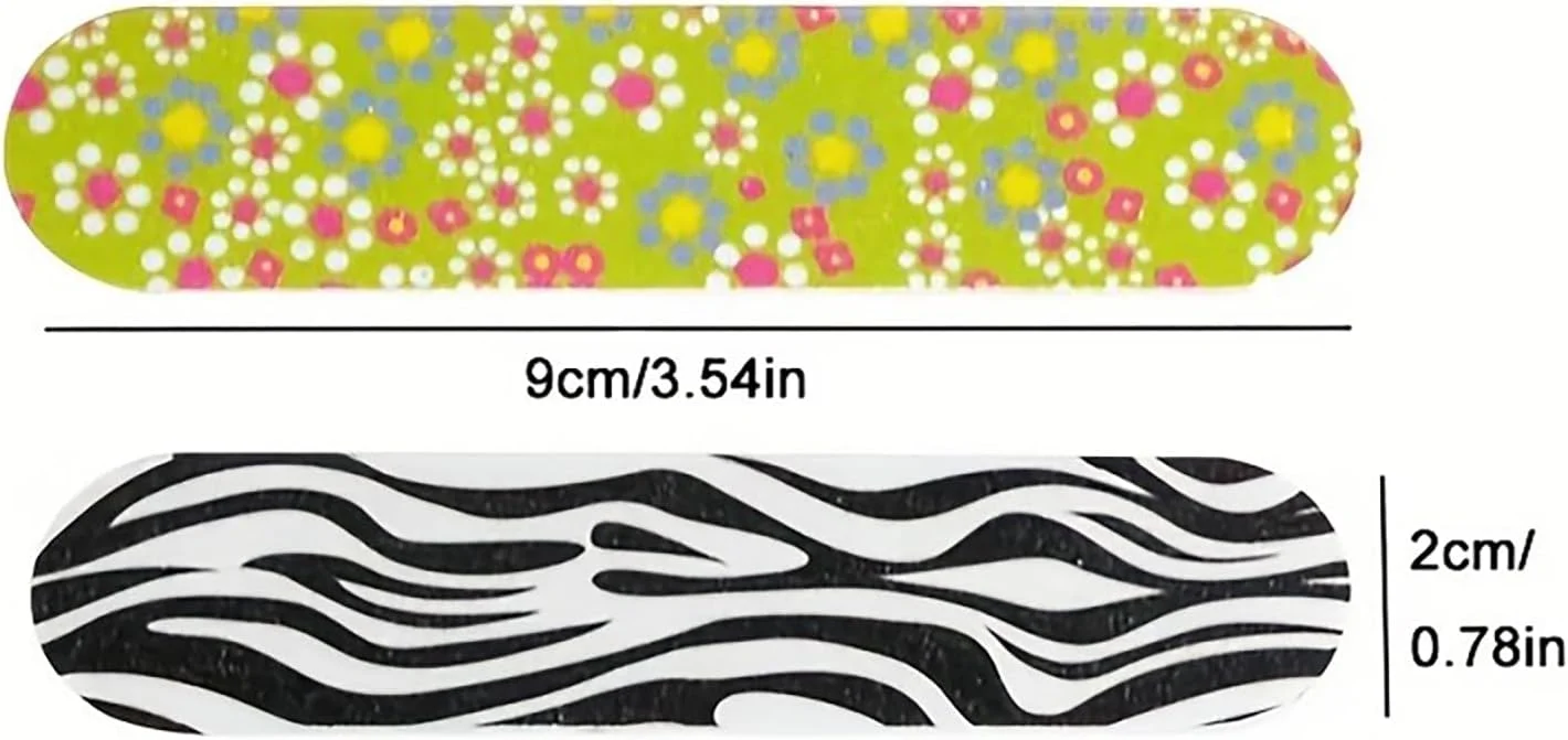 ۱۰ عدد سوهان ناخن مینی دو طرفه، ابزار مراقبت از ناخن رنگارنگ برای شکل دهی دقیق، طرح تصادفی