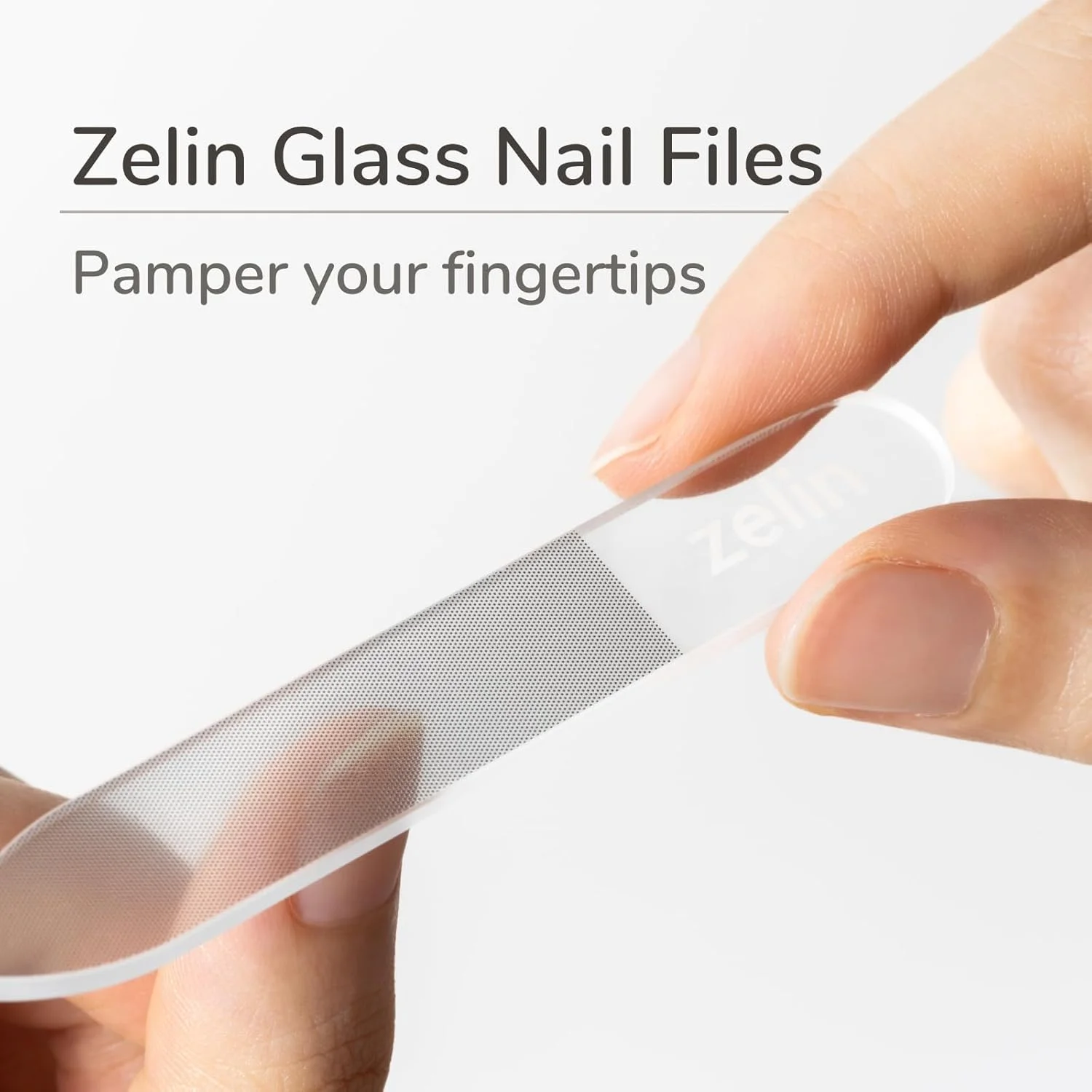 سوهان ناخن شیشه ای ممتاز زلین برای ناخن های طبیعی، سوهان ناخن کریستالی با جیب چرمی محافظ، سوهان ناخن شیشه ای برای ناخن های قوی تر و صاف تر