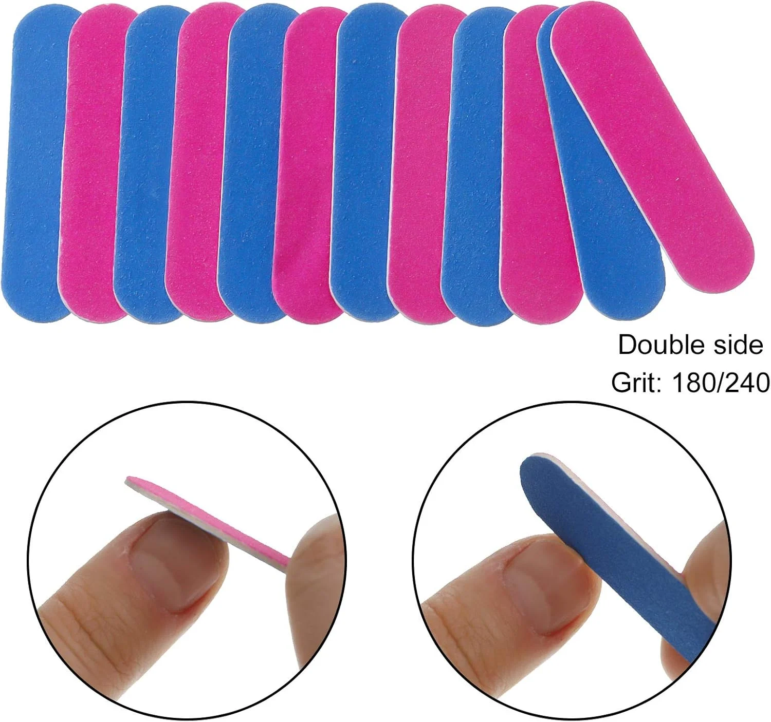 سوهان ناخن حرفه ای 100 عددی، دانه بندی مستقیم، دو طرفه، یکبار مصرف، سوهان ناخن کوچک برای دختران