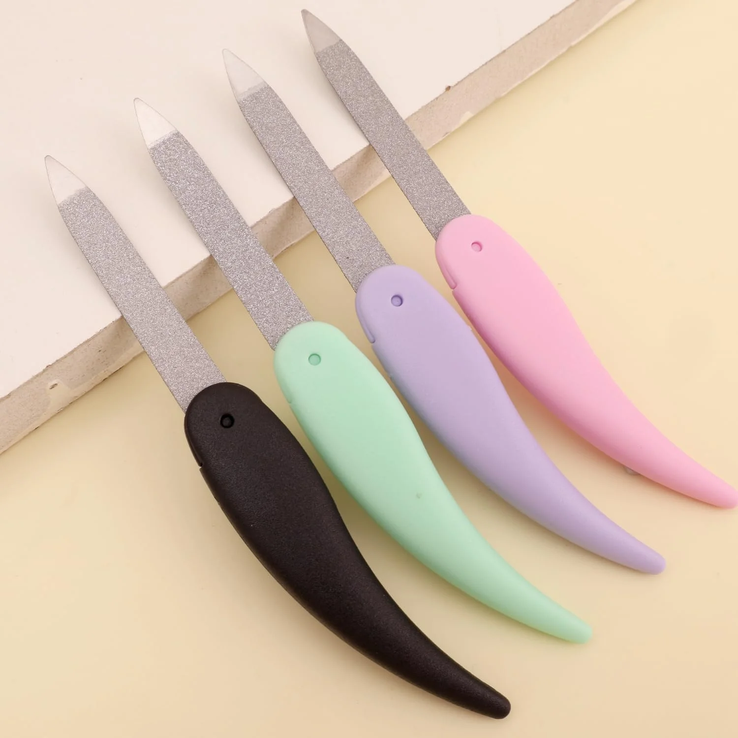 سوهان ناخن کوچک استیل تاشو دو طرفه ابزار پولیش مانیکور قابل استفاده مجدد گیره ناخن پا سوهان کوچک، سبز سوهان ناخن کوچک استیل تاشو دو طرفه ابزار پولیش مانیکور قابل استفاده مجدد گیره ناخن پا سوهان کوچک، سبز