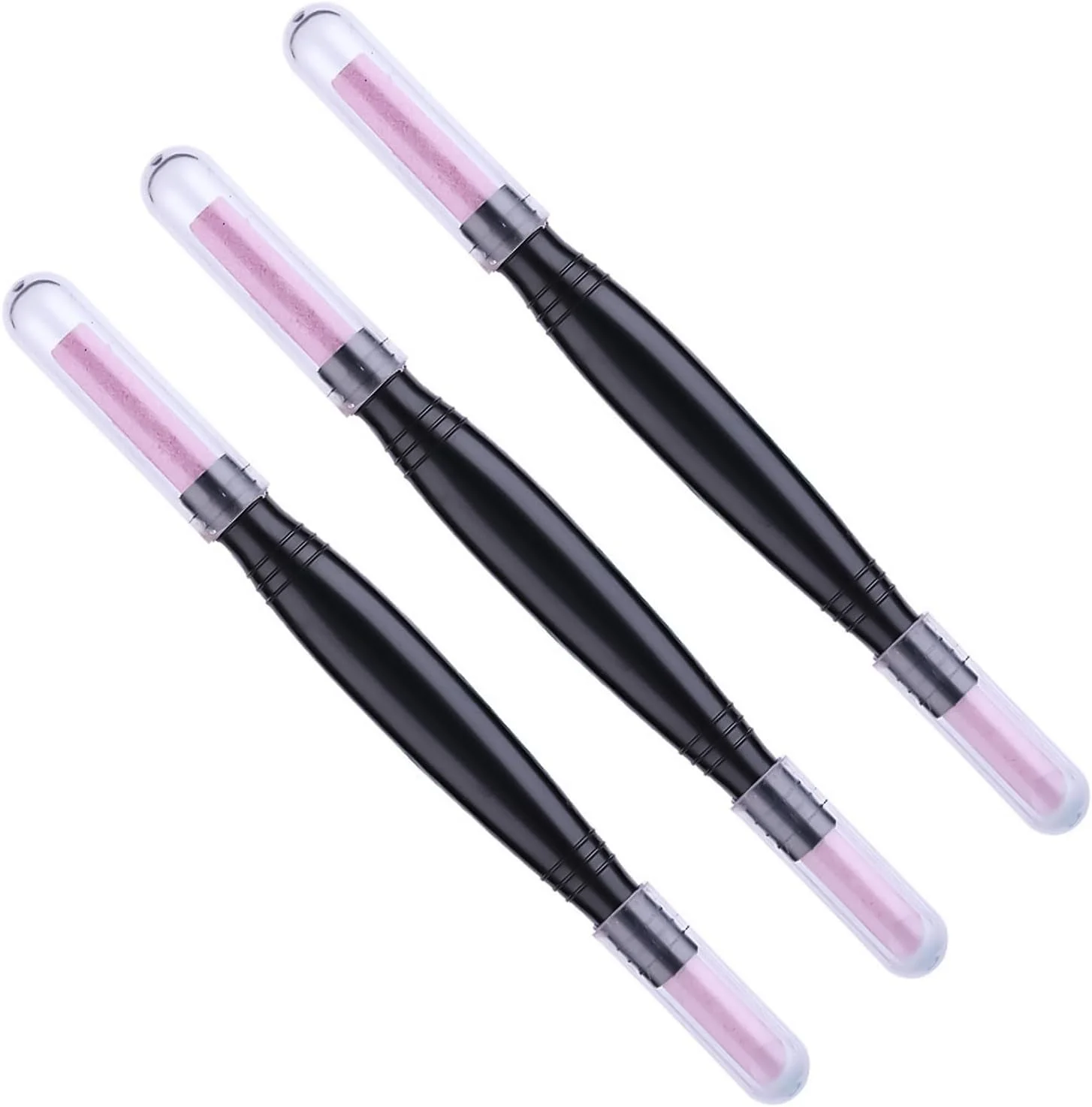 ست ۳ عددی قلم سنگ پا دو سر، قلم پولیش سنگ کوارتز طراحی ناخن، از بین برنده پوست های مرده، ابزار مانیکور و بافر مناسب برای استفاده خانگی، سالن های زیبایی و مانیکور ناخن