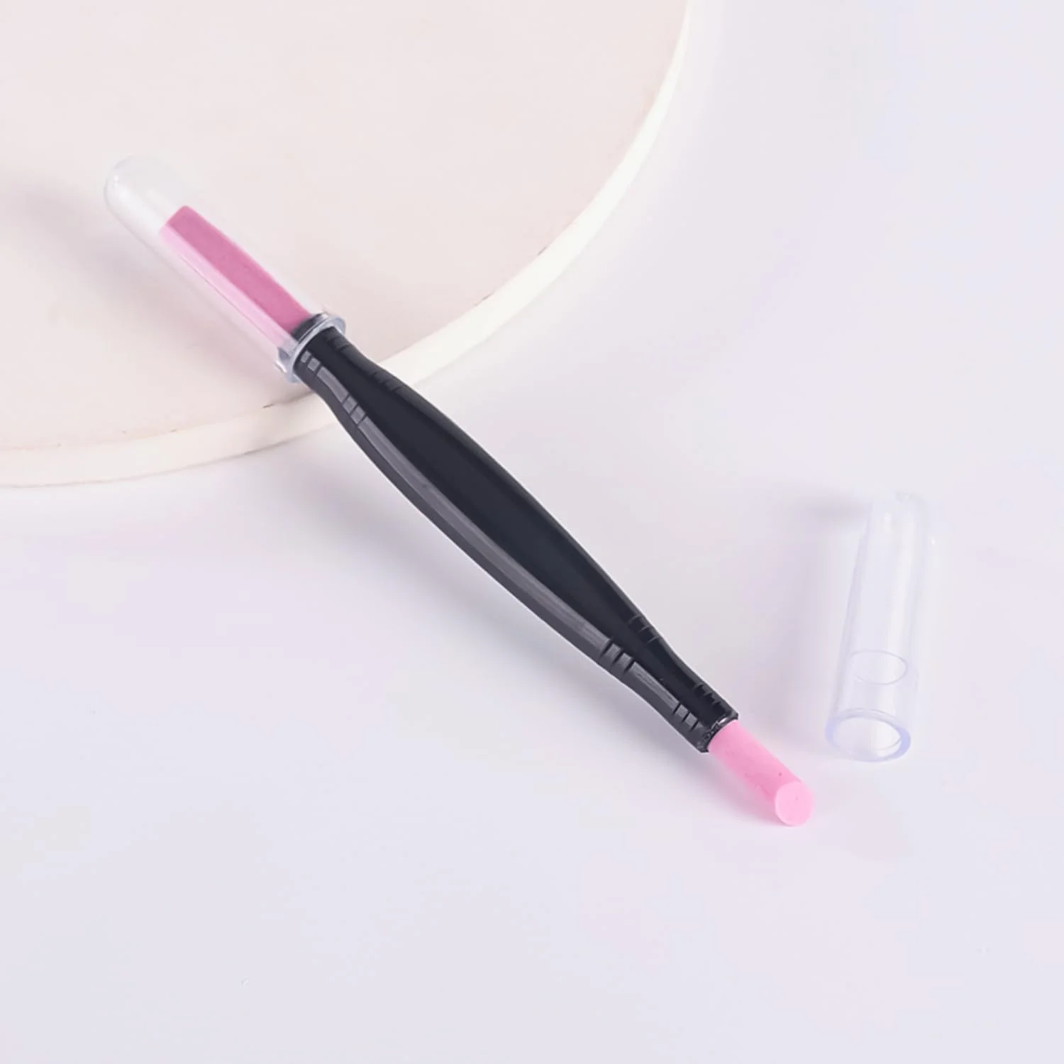 ست ۳ عددی قلم سنگ پا دو سر، قلم پولیش سنگ کوارتز طراحی ناخن، از بین برنده پوست های مرده، ابزار مانیکور و بافر مناسب برای استفاده خانگی، سالن های زیبایی و مانیکور ناخن