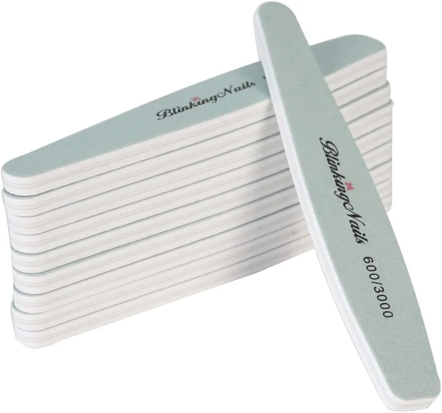 بافر ناخن - کیت براق کننده و بافر ناخن طبیعی و اکریلیک - دانه بندی 600 و 3000 - 10 عدد