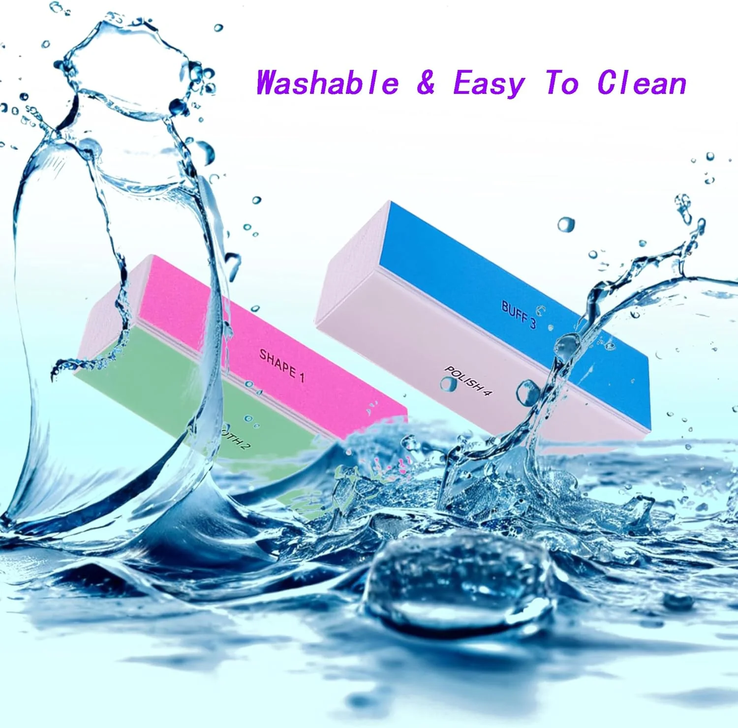 ست 6 عددی بافر ناخن 4 طرفه به همراه برس ناخن - کیت پولیش حرفه ای برای ناخن های طبیعی و اکریلیک - درخشش بیشتر برای ناخن های دست - بافرهای دانه بندی 180/600/1000/3000