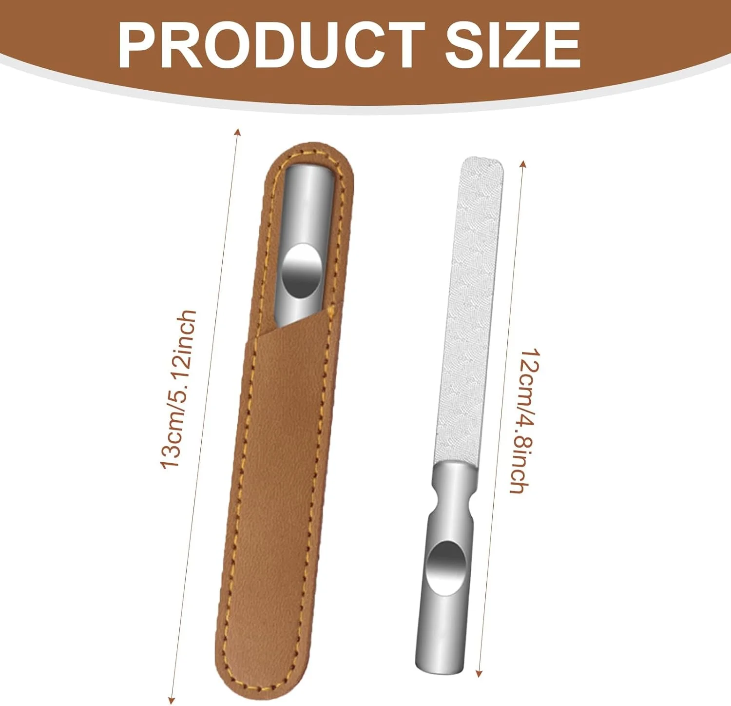 سوهان ناخن دو طرفه استیل ضد زنگ، سوهان ناخن حرفه ای و قابل استفاده مجدد برای ناخن های طبیعی با دسته ضد لغزش و کیف چرمی برای استفاده در منزل، سالن یا مسافرت (1 عدد) سوهان ناخن دو طرفه استیل ضد زنگ، سوهان ناخن حرفه ای و قابل استفاده مجدد برای ناخن های طبیعی با دسته ضد لغزش و کیف چرمی برای استفاده در منزل، سالن یا مسافرت (1 عدد)