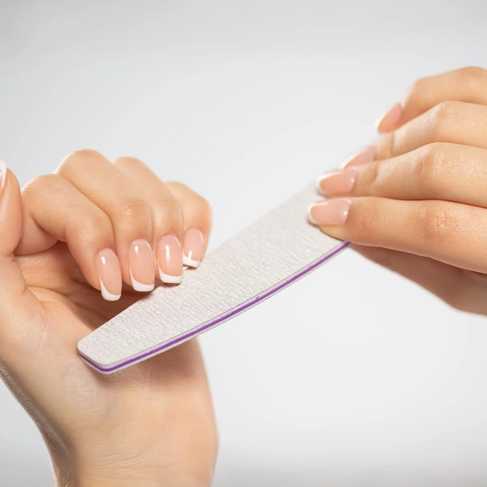 دو عدد سوهان ناخن، دو طرفه با درجه زبری 100/180، ابزار مانیکور مناسب استفاده خانگی برای ناخن های اکریلیک و طبیعی