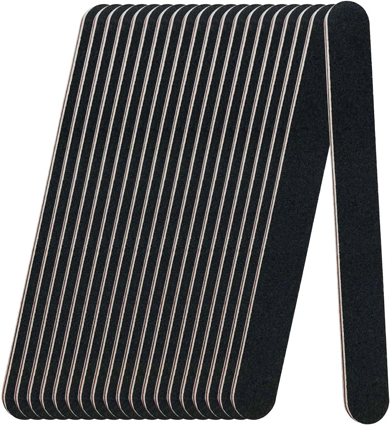 بسته 20 عددی سوهان ناخن با درجه زبری 100/180، ابزار مانیکور حرفه ای مشکی قابل استفاده مجدد برای ناخن های اکریلیک، سوهان بافر ناخن بسته 20 عددی سوهان ناخن با درجه زبری 100/180، ابزار مانیکور حرفه ای مشکی قابل استفاده مجدد برای ناخن های اکریلیک، سوهان بافر ناخن