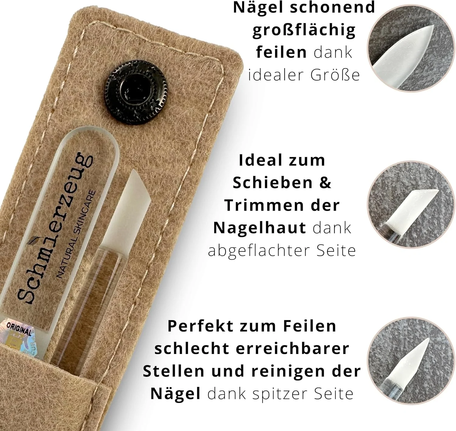 ست سوهان ناخن شیشه ای و میله مانیکور، دانه ریز، بژ، شیشه با کیفیت اتحادیه اروپا، مراقبت ملایم از ناخن