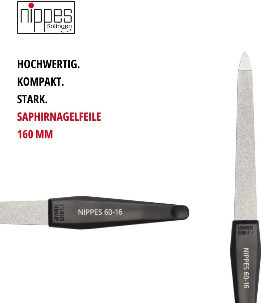 سوهان ناخن یاقوت کبود یک تکه نیپز سولینگن، فولاد با روکش نیکل 60-16 | ساخته شده از فولاد با کیفیت بالا | استفاده راحت حتی در استفاده طولانی مدت | 16 سانتی متر
