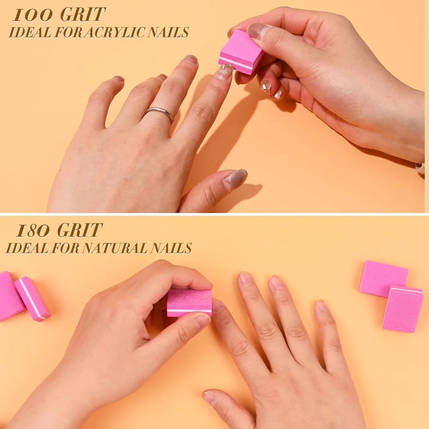 بافر ناخن (بسته 30 عددی)، بافر ناخن مینی برای ناخن های اکریلیک و ناخن های طبیعی، ابزار مانیکور بلوک بافر ناخن گریت 80/80
