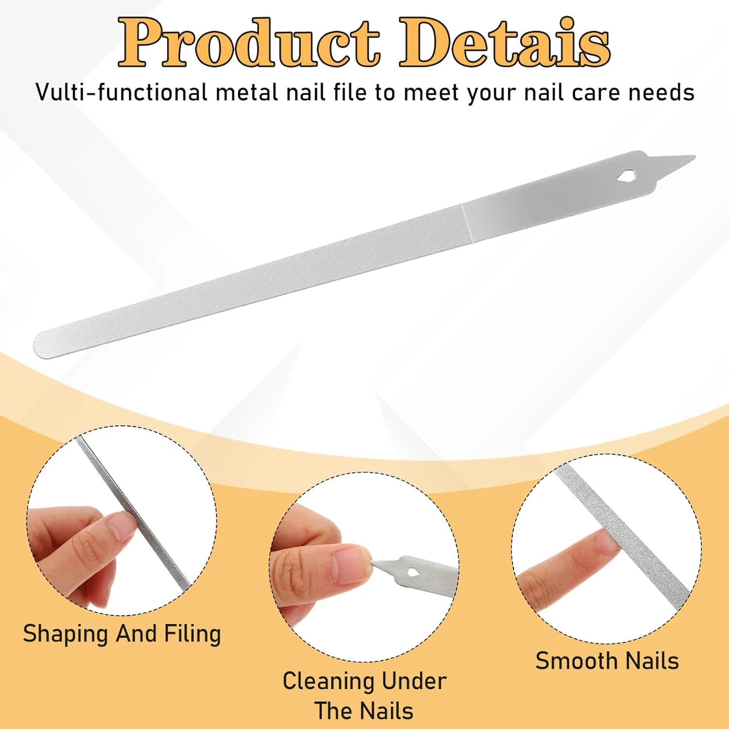 سوهان ناخن پودر الماس - پرداخت کننده ناخن استیل ضد زنگ با سوهان های فلزی ناخن با نوک تیز، برای مانیکور و پدیکور ناخن های طبیعی - 6 عددی (15 سانتی متر) سوهان ناخن پودر الماس - پرداخت کننده ناخن استیل ضد زنگ با سوهان های فلزی ناخن با نوک تیز، برای مانیکور و پدیکور ناخن های طبیعی - 6 عددی (15 سانتی متر)