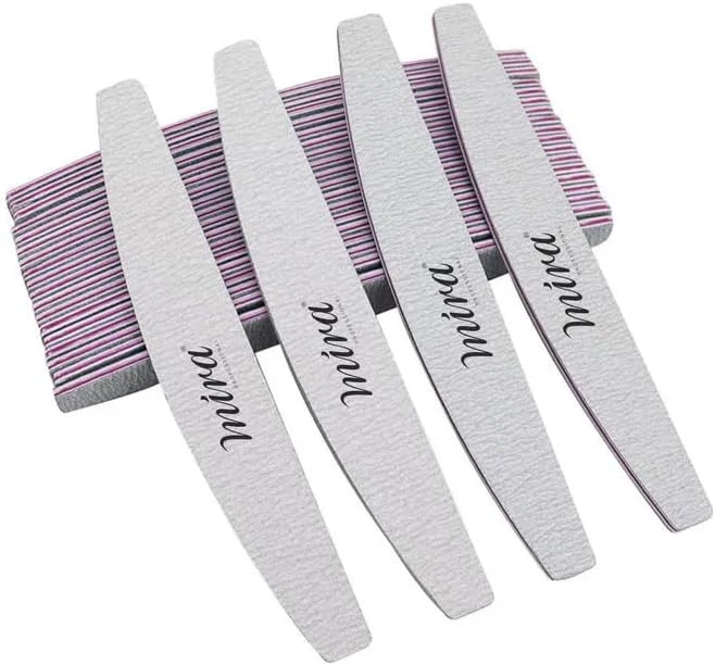 سوهان ناخن حرفه ای هلالی 709 صورتی برای طراحی ناخن میرا بسته 25 عددی