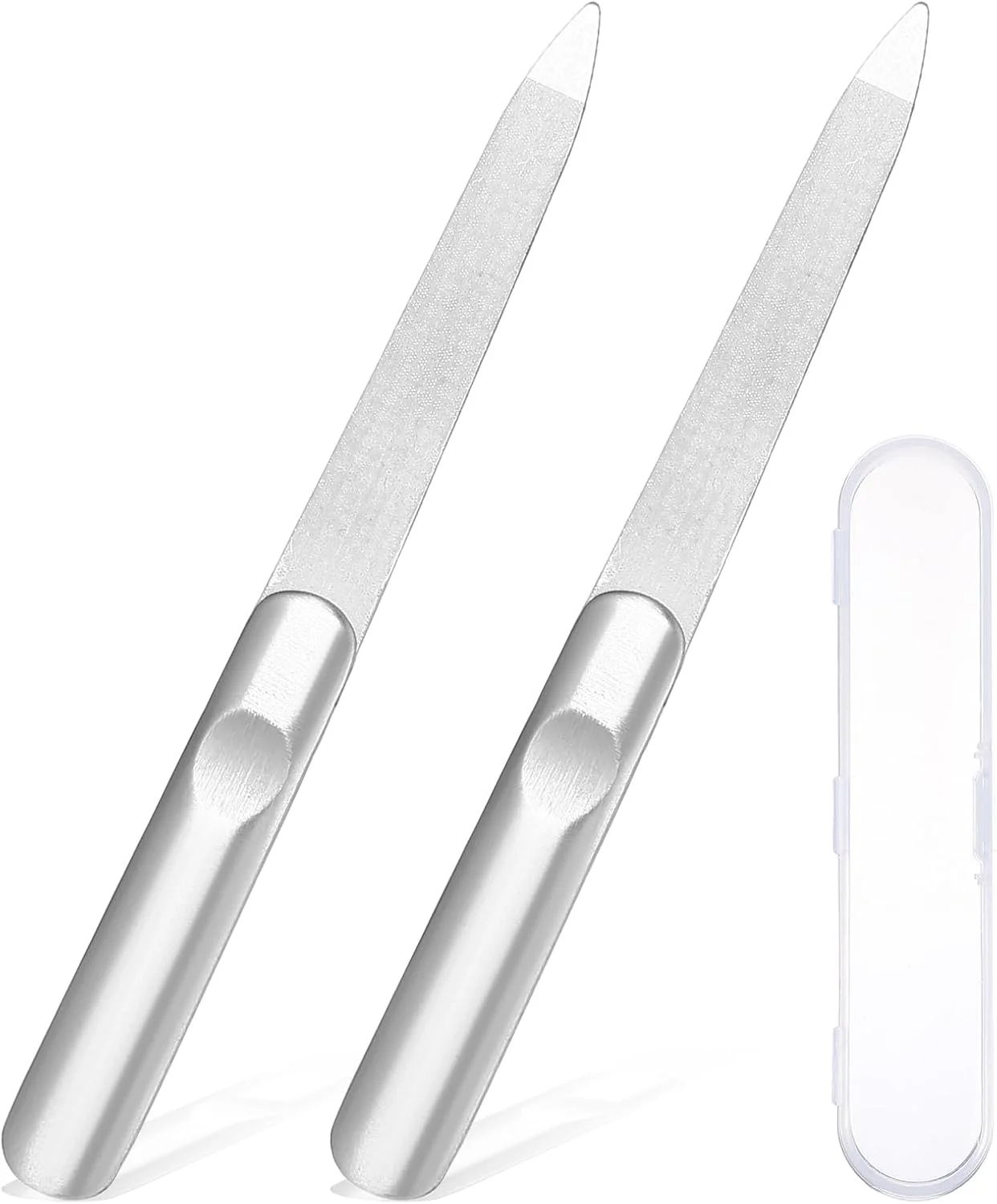 سوهان ناخن الماسه استیل ضد زنگ، سوهان ناخن فلزی دو طرفه برای مانیکور و پدیکور ناخن های طبیعی بانوان