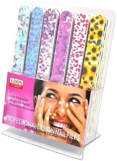 ست ۴۸ عددی سوهان ناخن طرح‌دار - سوهان سمباده‌ای حرفه‌ای برای مراقبت، صاف و شکل دادن ناخن، مناسب مانیکور با کیفیت سالنی