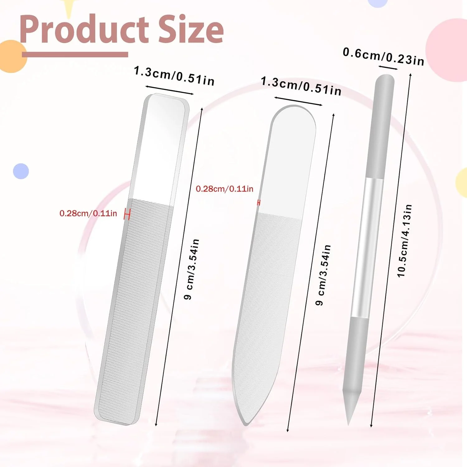 ست ۳ عددی سوهان ناخن شیشه ای برای ناخن های طبیعی، بافر و براق کننده ناخن شیشه ای، ابزار حرفه ای کریستالی مانیکور دو طرفه، ست ابزار مانیکور پدیکور برای شکل دادن، صاف کردن و صیقل دادن ناخن ها