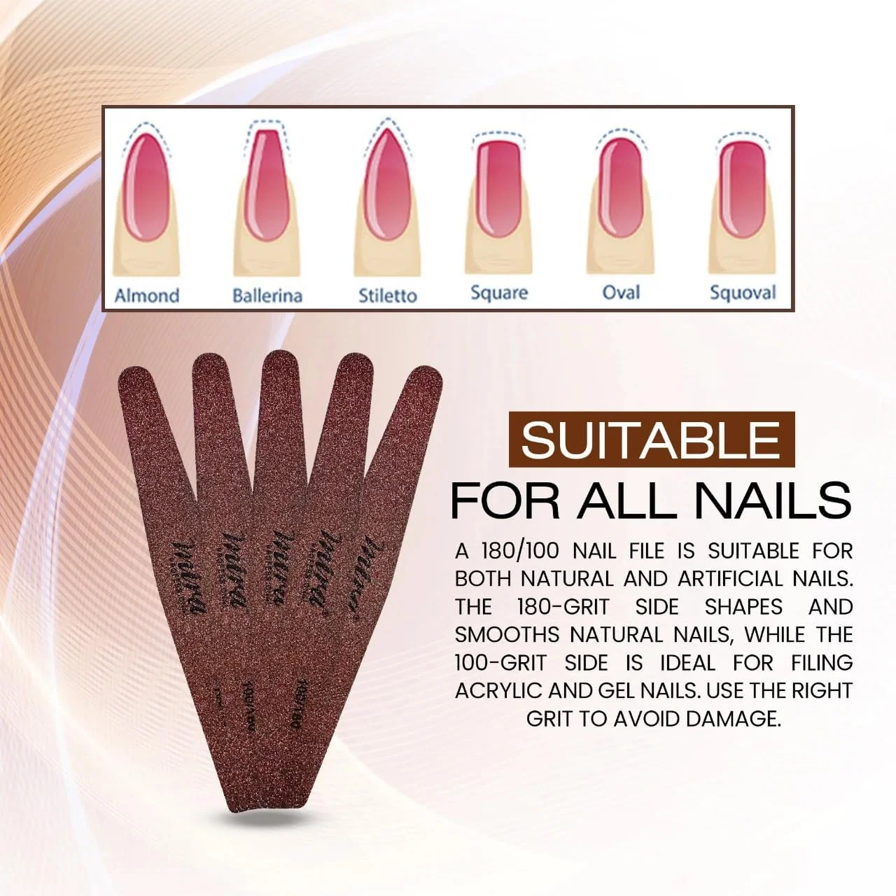 سوهان ناخن حرفه ای، مجموعه سوهان سمباده ای قهوه ای، 25 عددی سوهان ناخن حرفه ای، مجموعه سوهان سمباده ای قهوه ای، 25 عددی