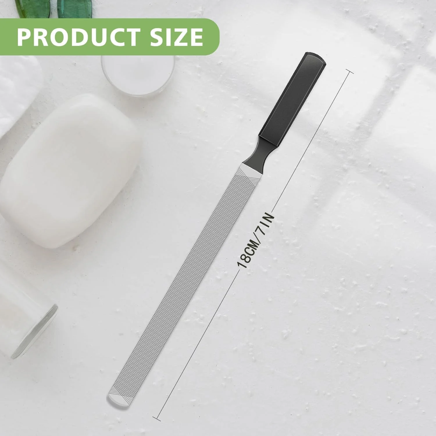 ۳ عدد سوهان ناخن بلند حرفه ای استیل ضد زنگ برای ناخن های ضخیم، سوهان ناخن پا برای آقایان و بانوان، سطح سوهان دو طرفه ۷ اینچی، ابزار مراقبت از ناخن بادوام و کارآمد