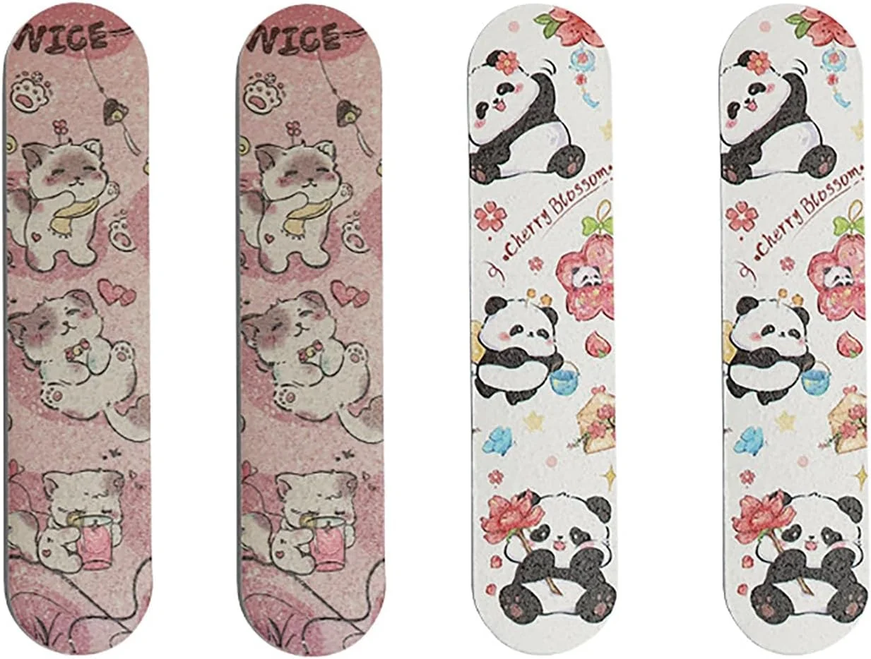 سوهان ناخن ۱۰ عددی، سوهان سمباده ای با درجه زبری ۱۰۰/۱۸۰ برای ناخن های طبیعی و ناخن های اکریلیک، دو طرفه حرفه ای با طرح های جالب، صورتی و قابل استفاده مجدد