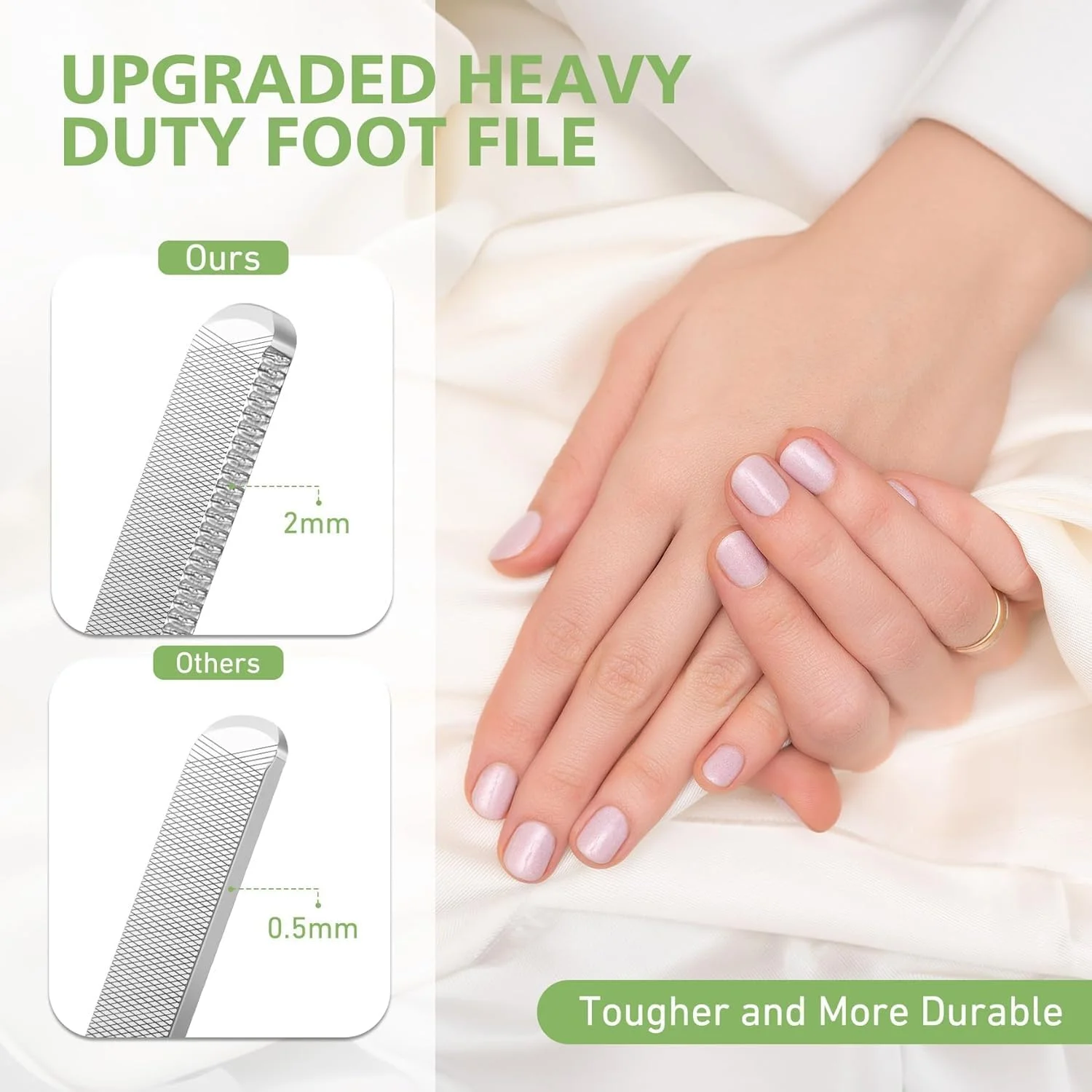 ۳ عدد سوهان ناخن بلند حرفه ای استیل ضد زنگ برای ناخن های ضخیم، سوهان ناخن پا برای آقایان و بانوان، سطح سوهان دو طرفه ۷ اینچی، ابزار مراقبت از ناخن بادوام و کارآمد